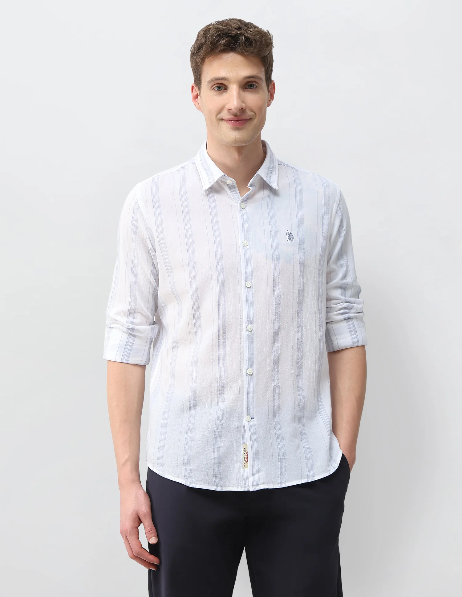 Vertical Striped Regular Fit Shirt - Image 6
