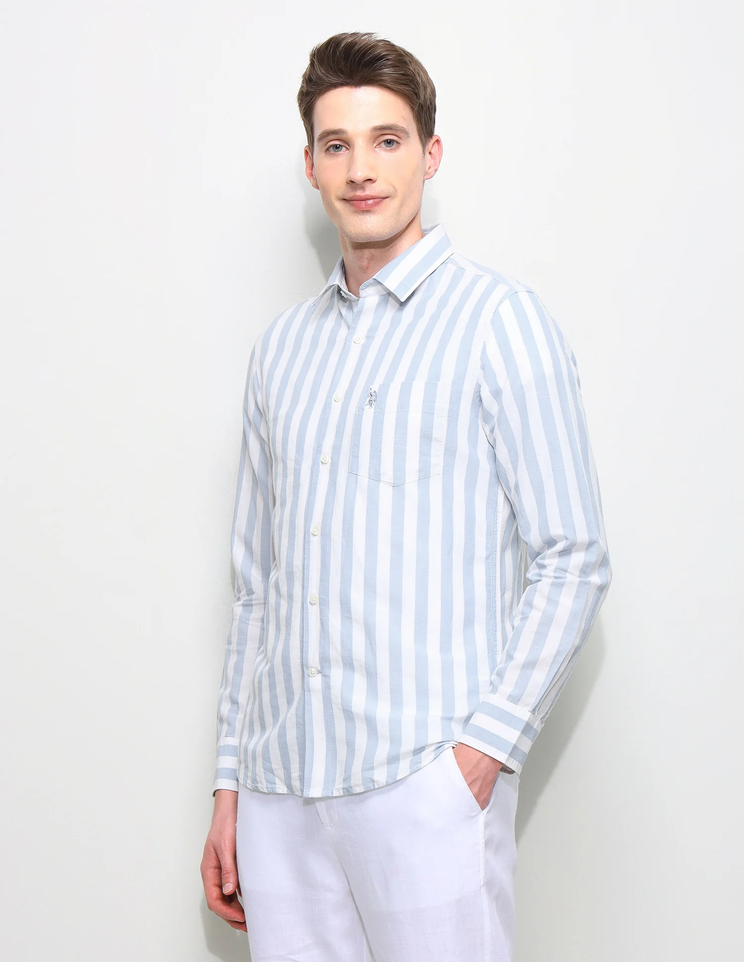 Vertical Striped Regular Fit Shirt - Image 4
