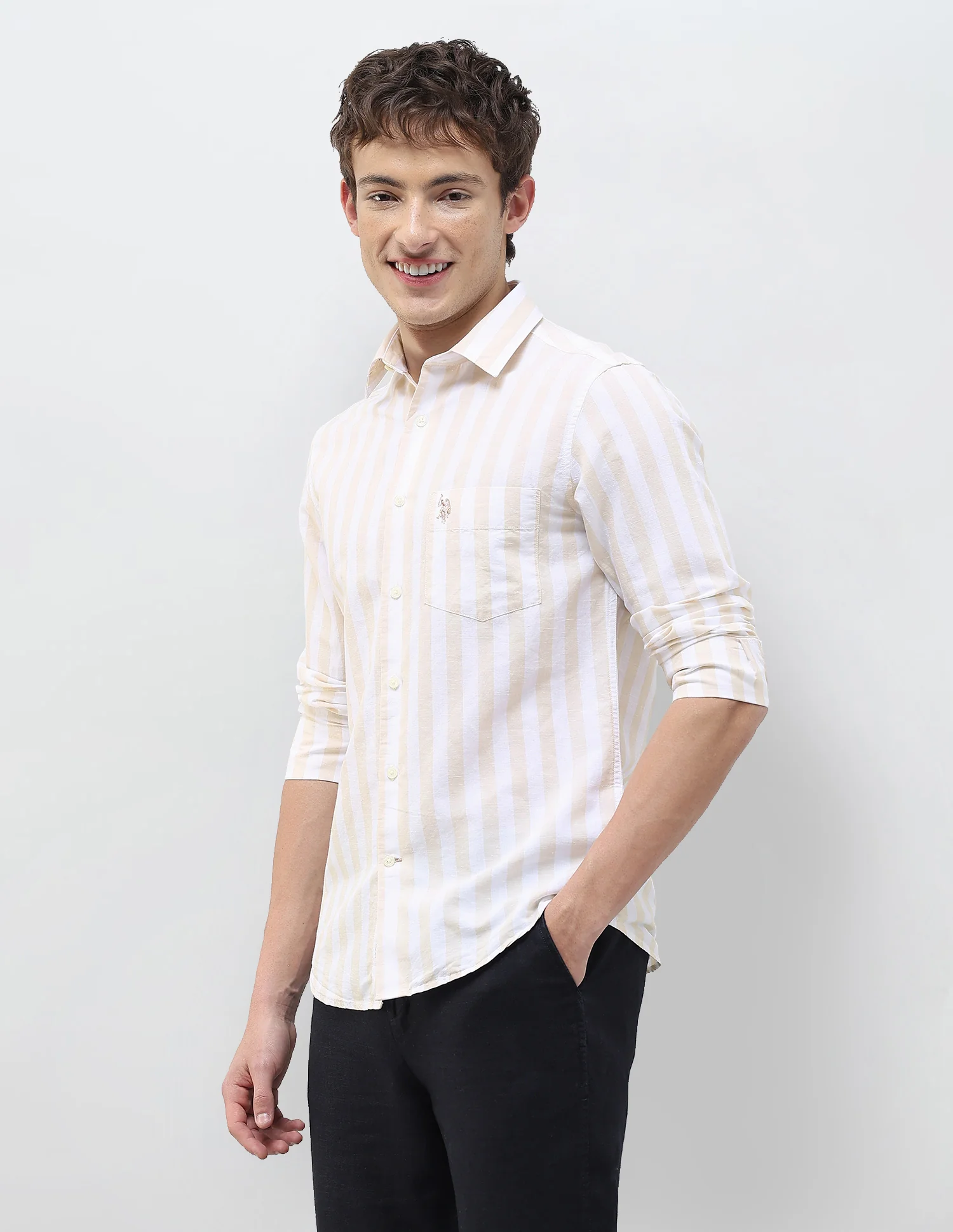 Vertical Striped Regular Fit Shirt - Image 4