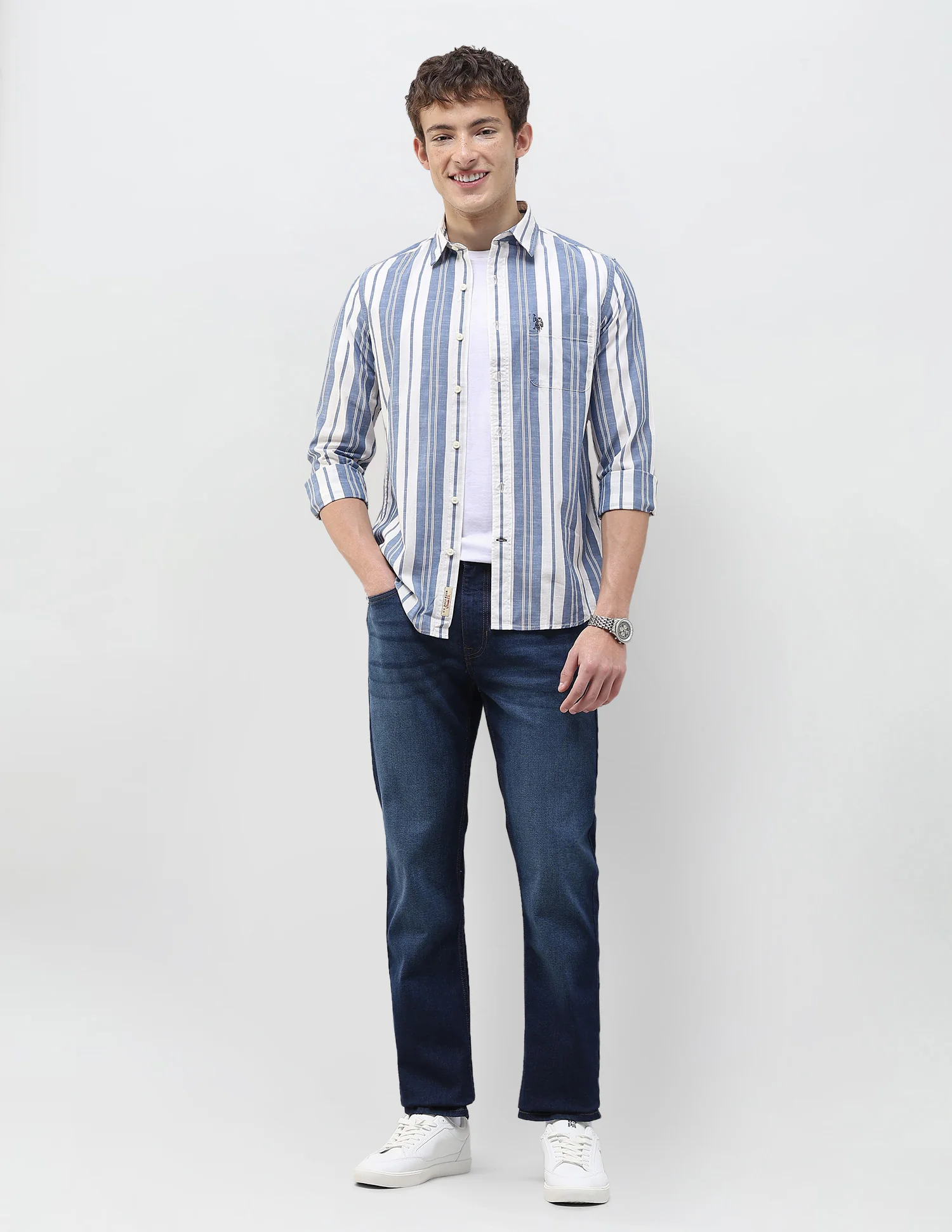 Vertical Striped Regular Fit Shirt - Image 3