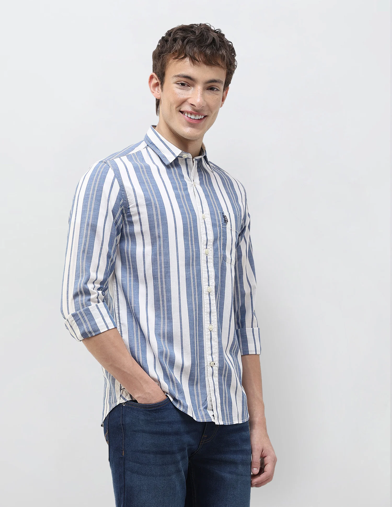 Vertical Striped Regular Fit Shirt - Image 4
