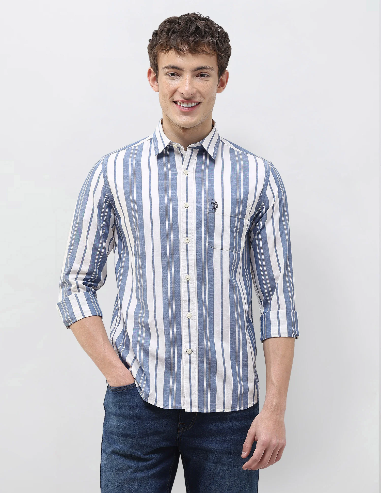 Vertical Striped Regular Fit Shirt - Image 6