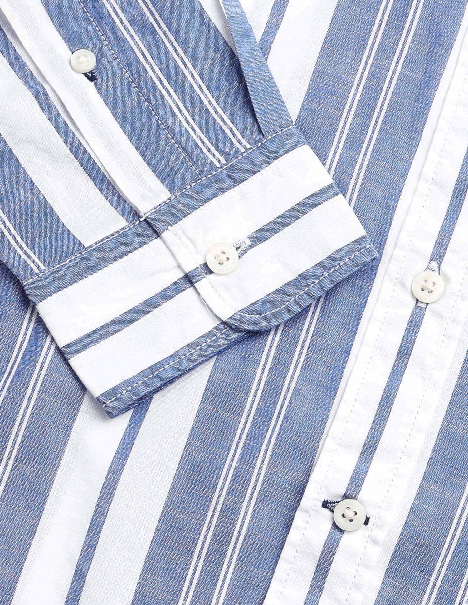 Vertical Striped Regular Fit Shirt - Image 8