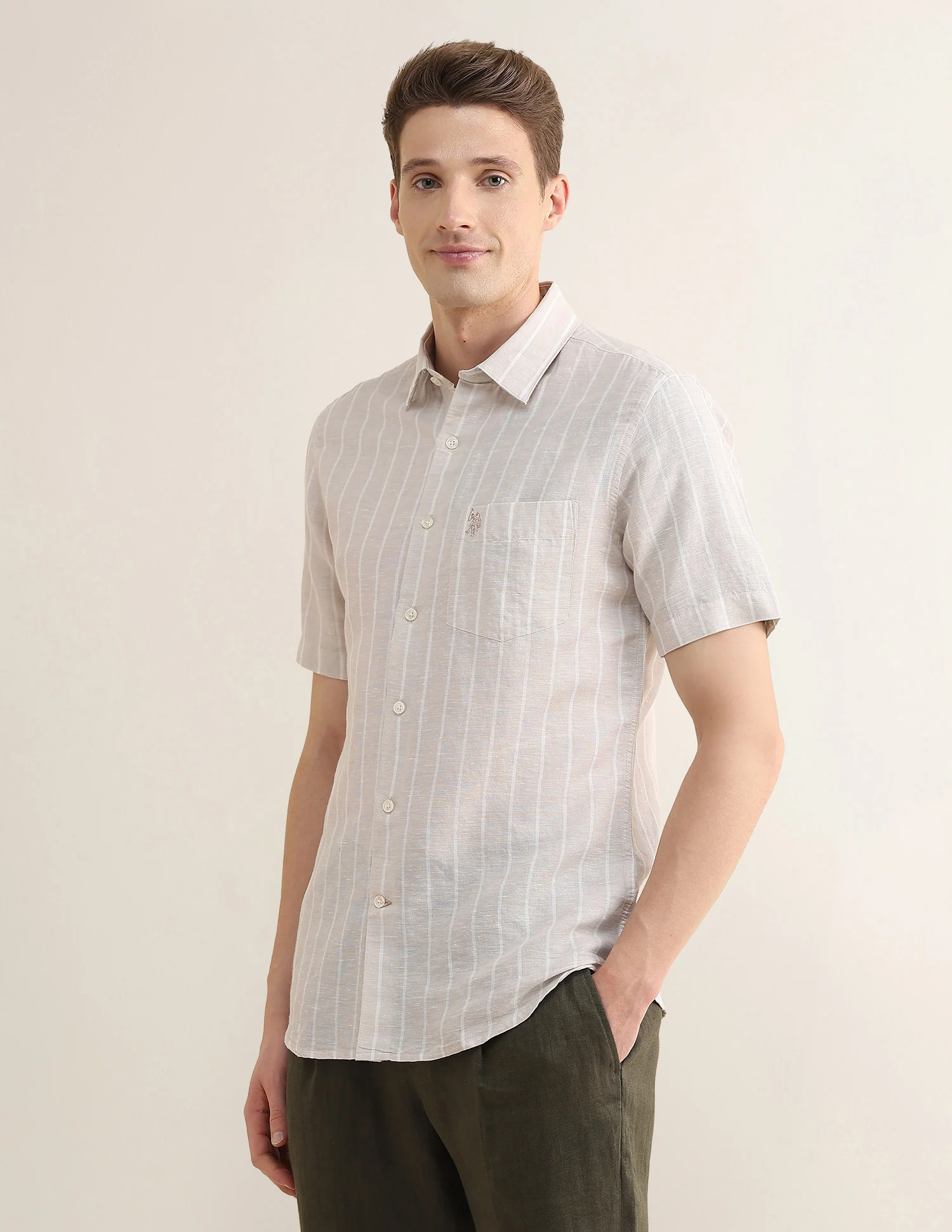 Vertical Striped Regular Fit Shirt - Image 4