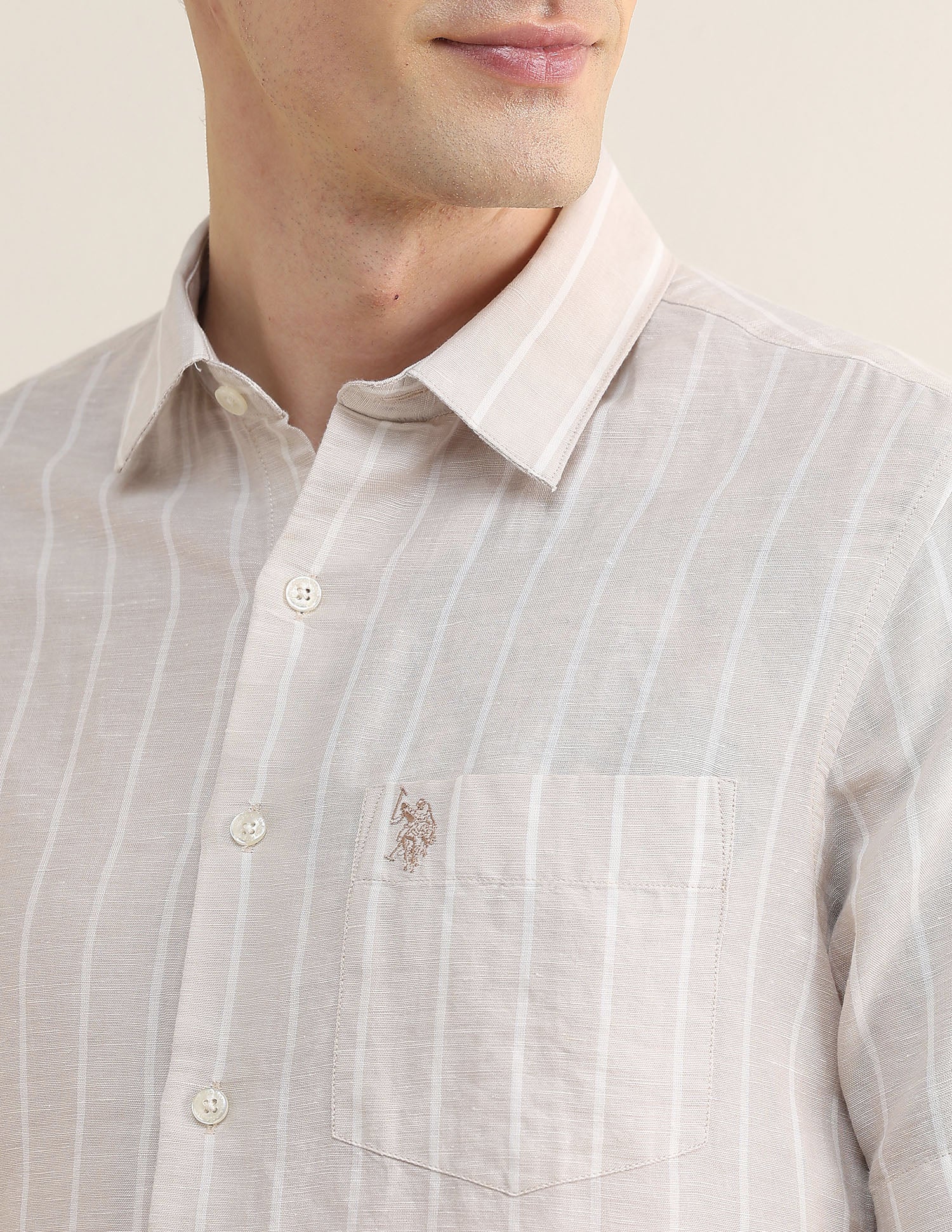 Vertical Striped Regular Fit Shirt - Image 7