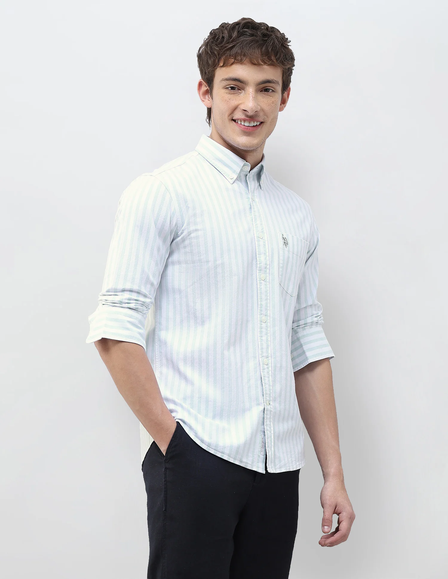 Vertical Striped Regular Fit Shirt - Image 4
