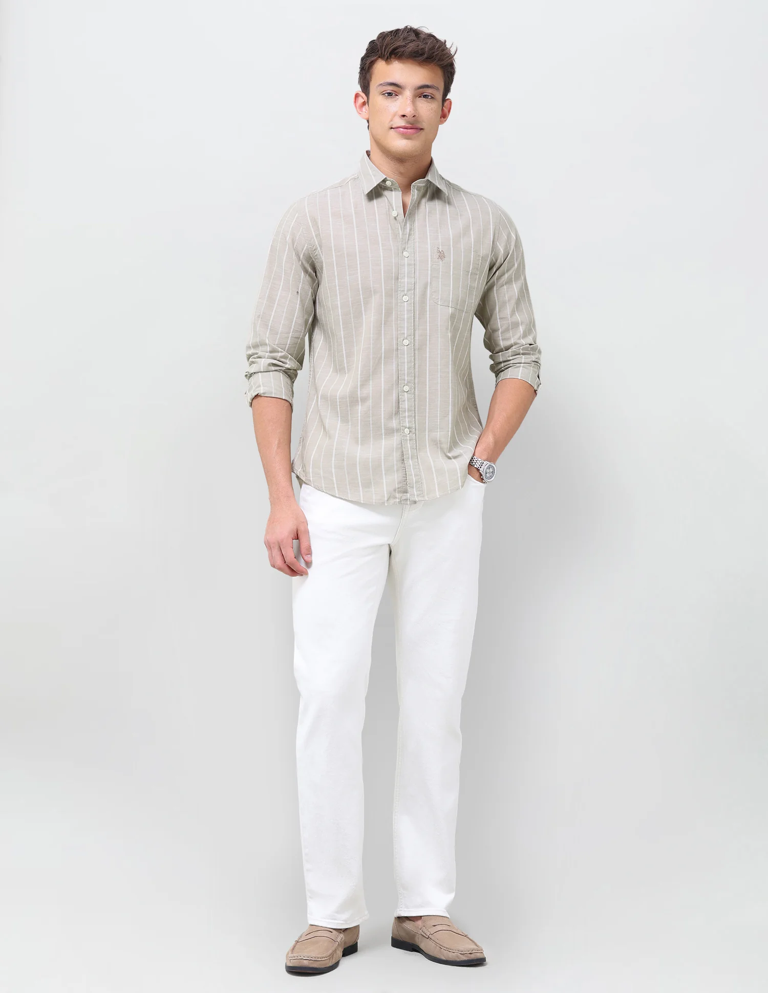 Vertical Striped Regular Fit Shirt - Image 3