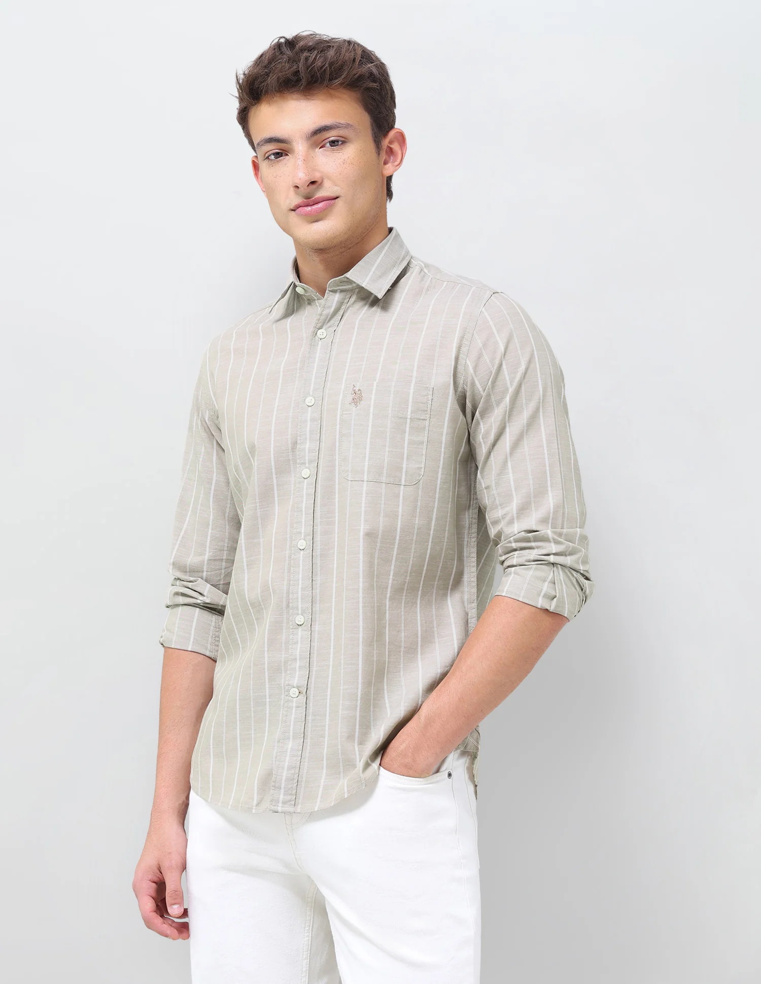 Vertical Striped Regular Fit Shirt - Image 4