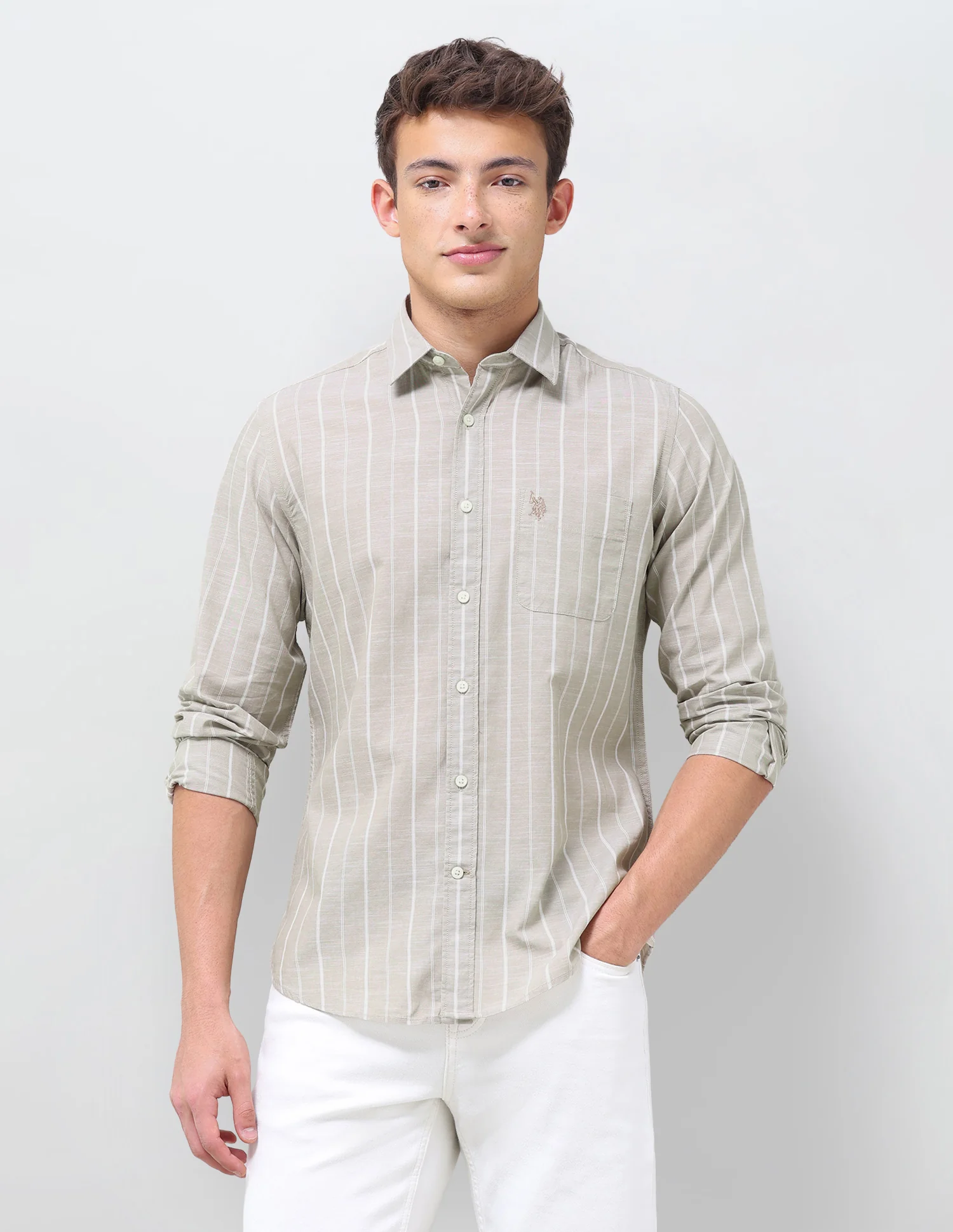 Vertical Striped Regular Fit Shirt - Image 6