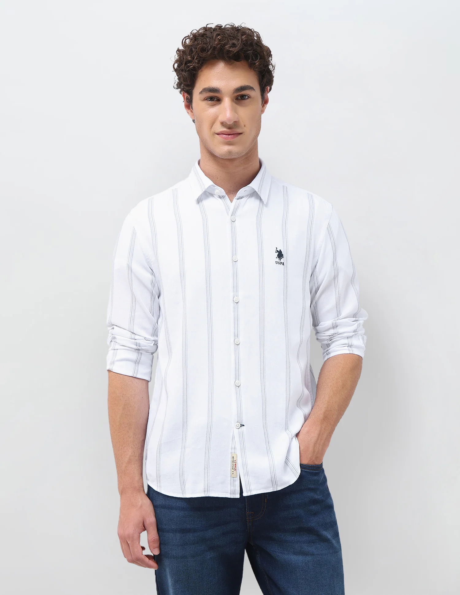 Vertical Striped Regular Fit Shirt - Image 6