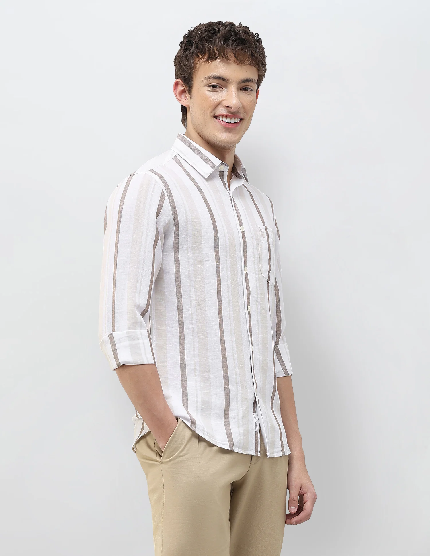 Vertical Striped Regular Fit Shirt - Image 4