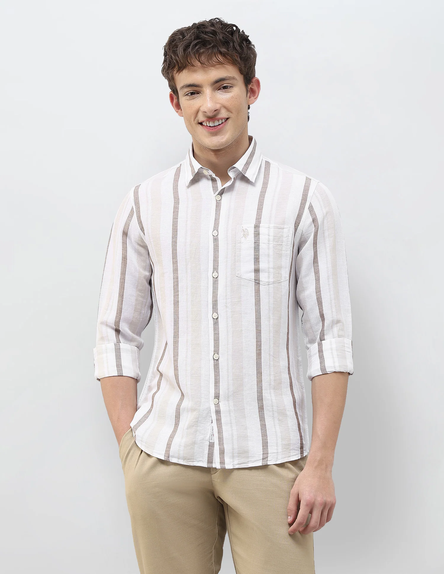 Vertical Striped Regular Fit Shirt - Image 6