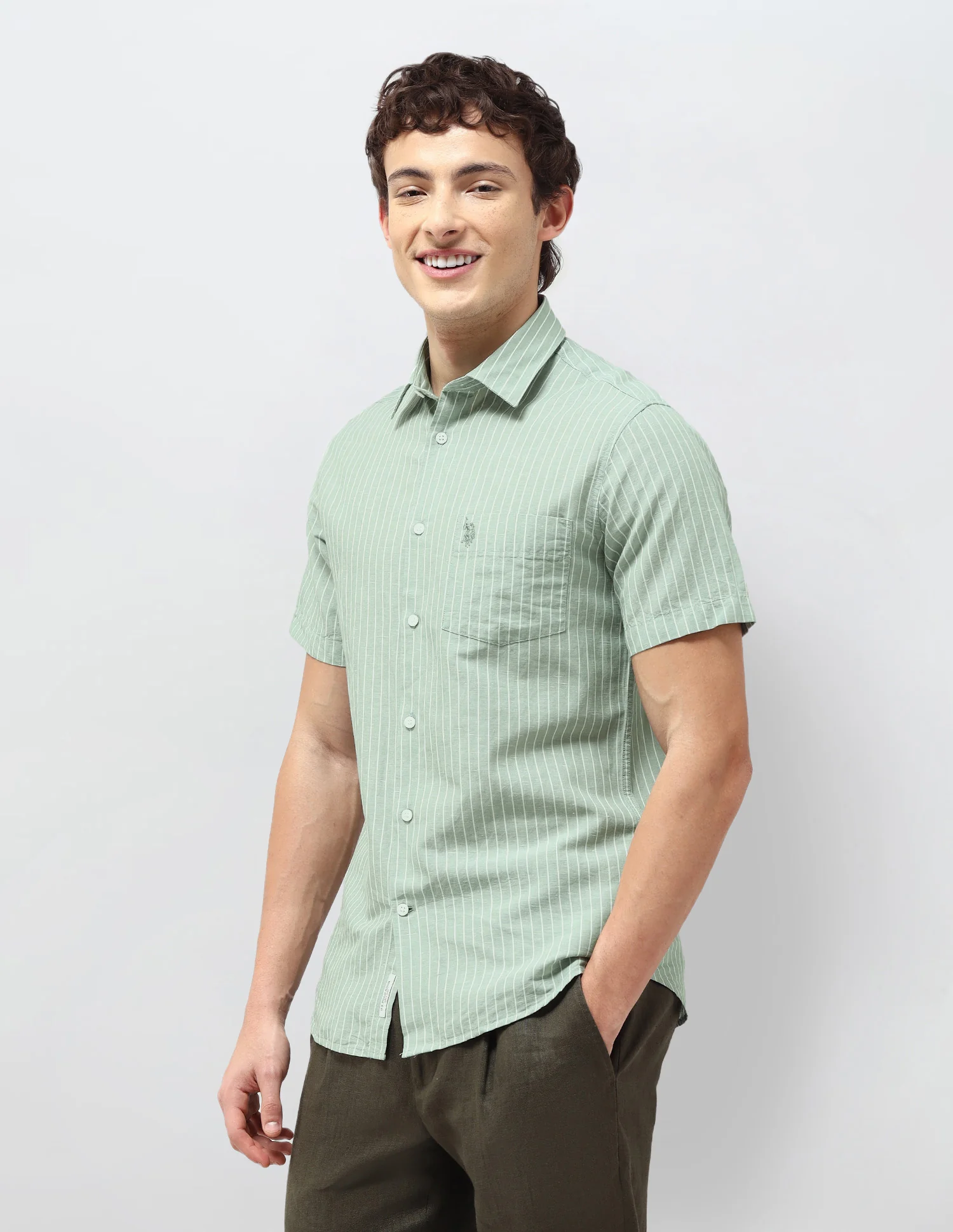 Vertical Striped Regular Fit Shirt - Image 4