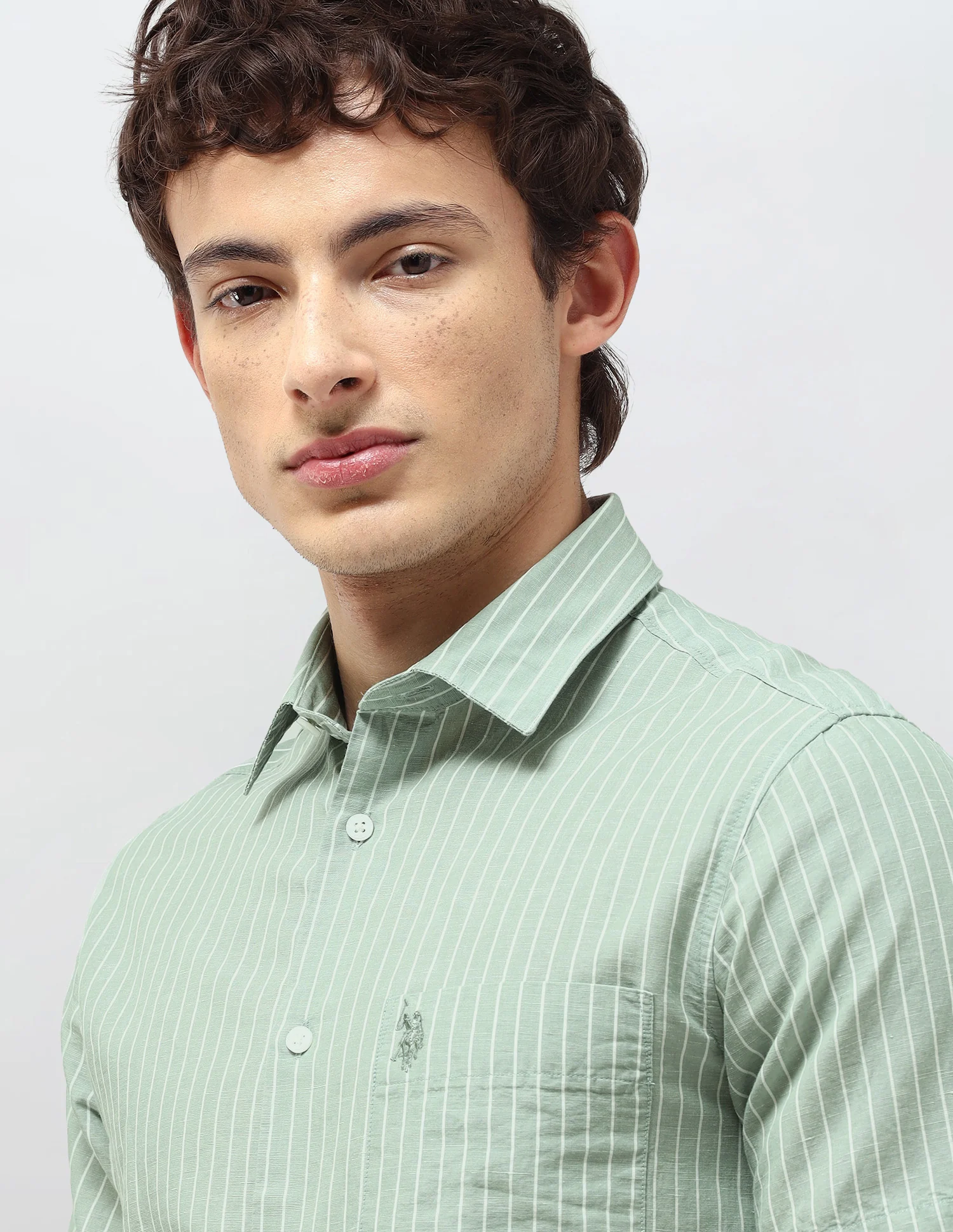 Vertical Striped Regular Fit Shirt - Image 7