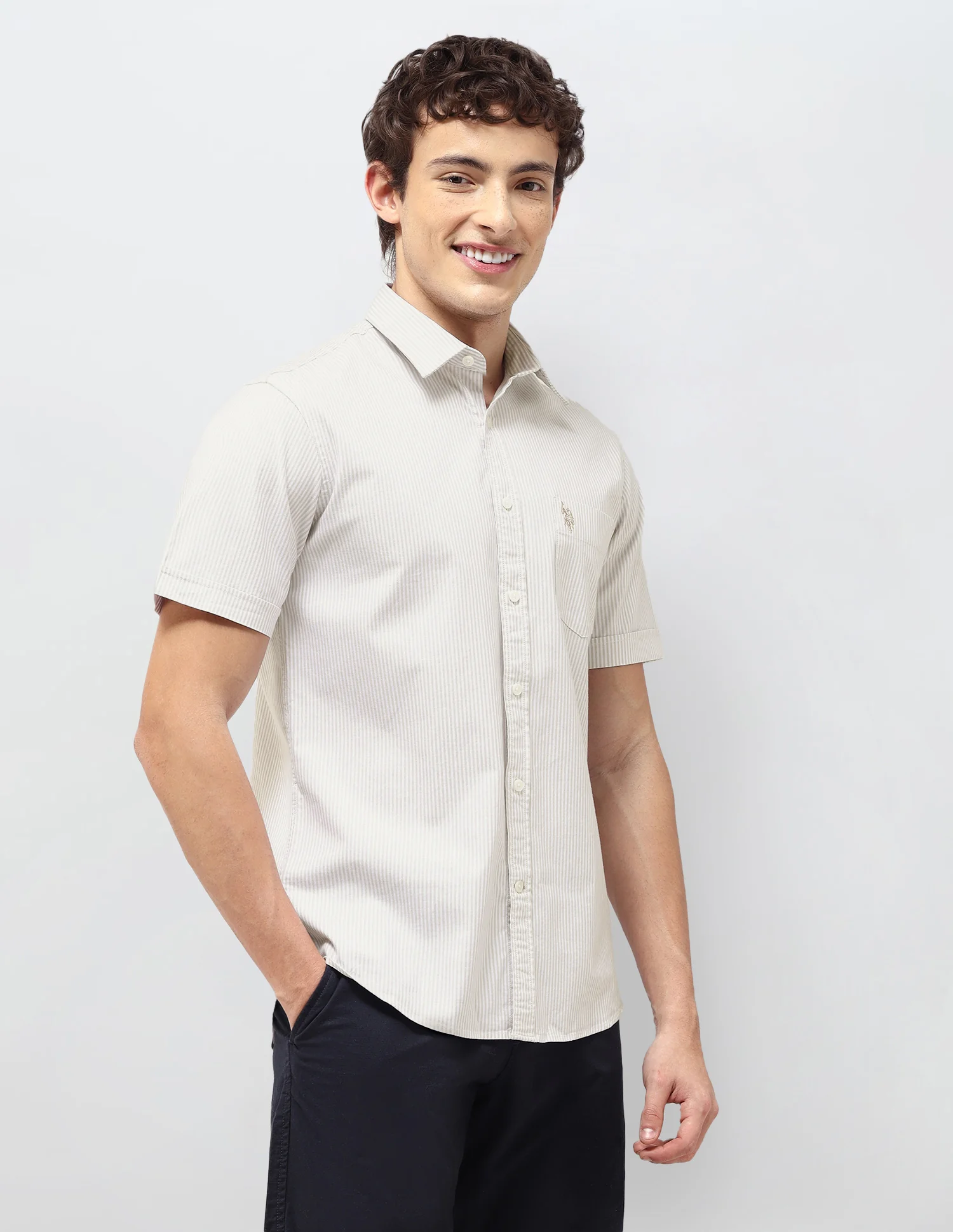 Vertical Striped Regular Fit Shirt - Image 4