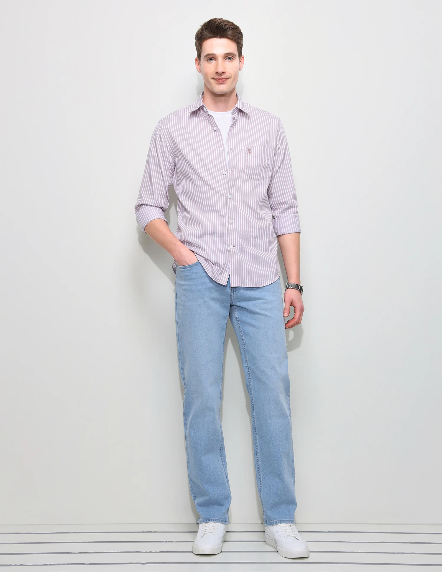 Vertical Striped Regular Fit Shirt - Image 3
