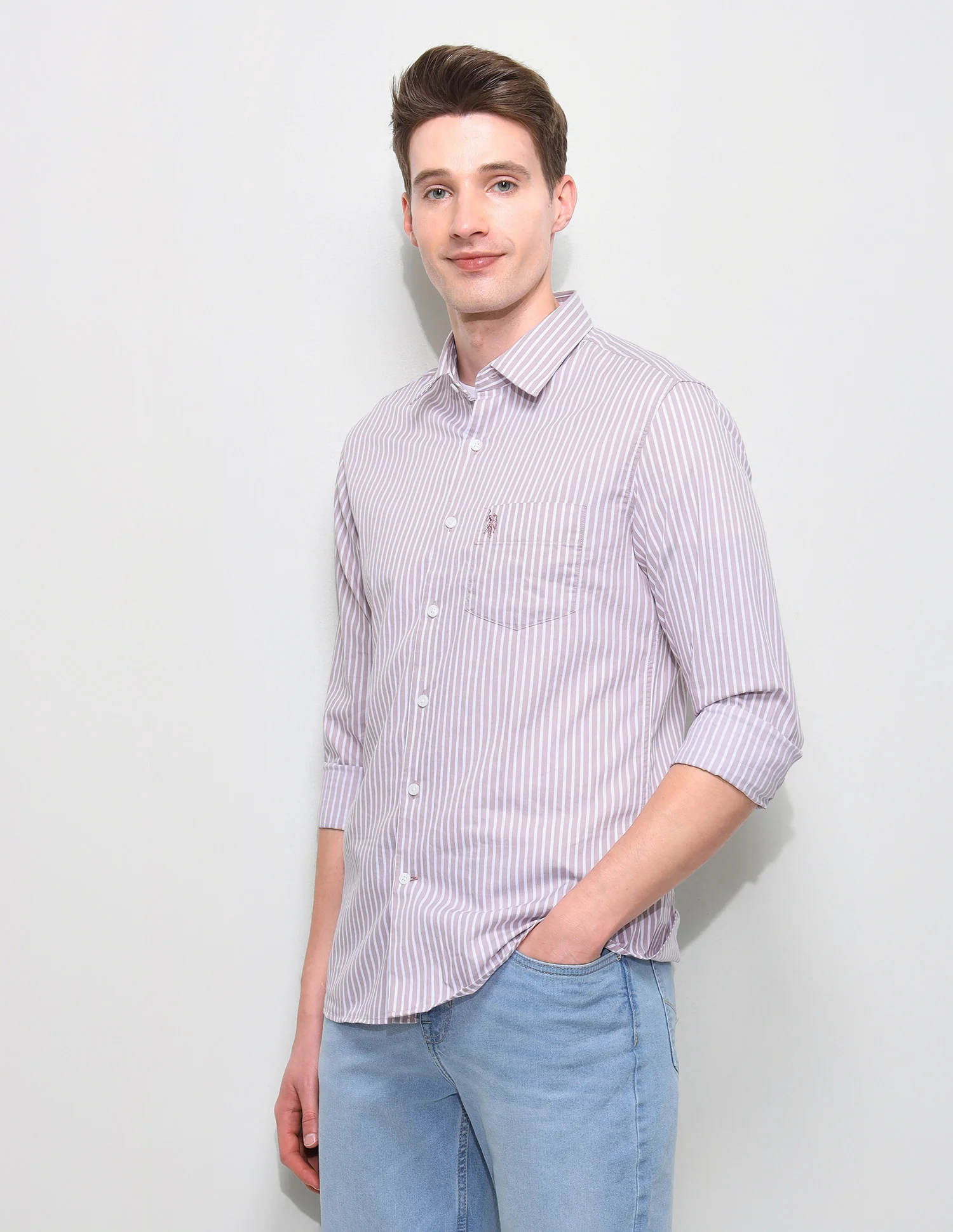 Vertical Striped Regular Fit Shirt - Image 4
