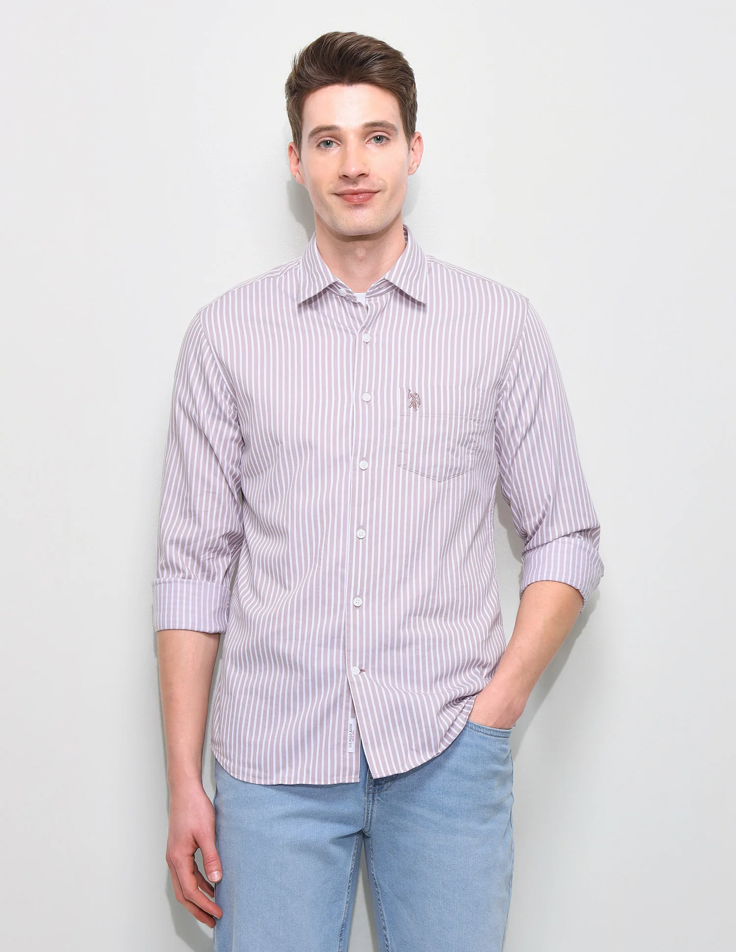 Vertical Striped Regular Fit Shirt - Image 6