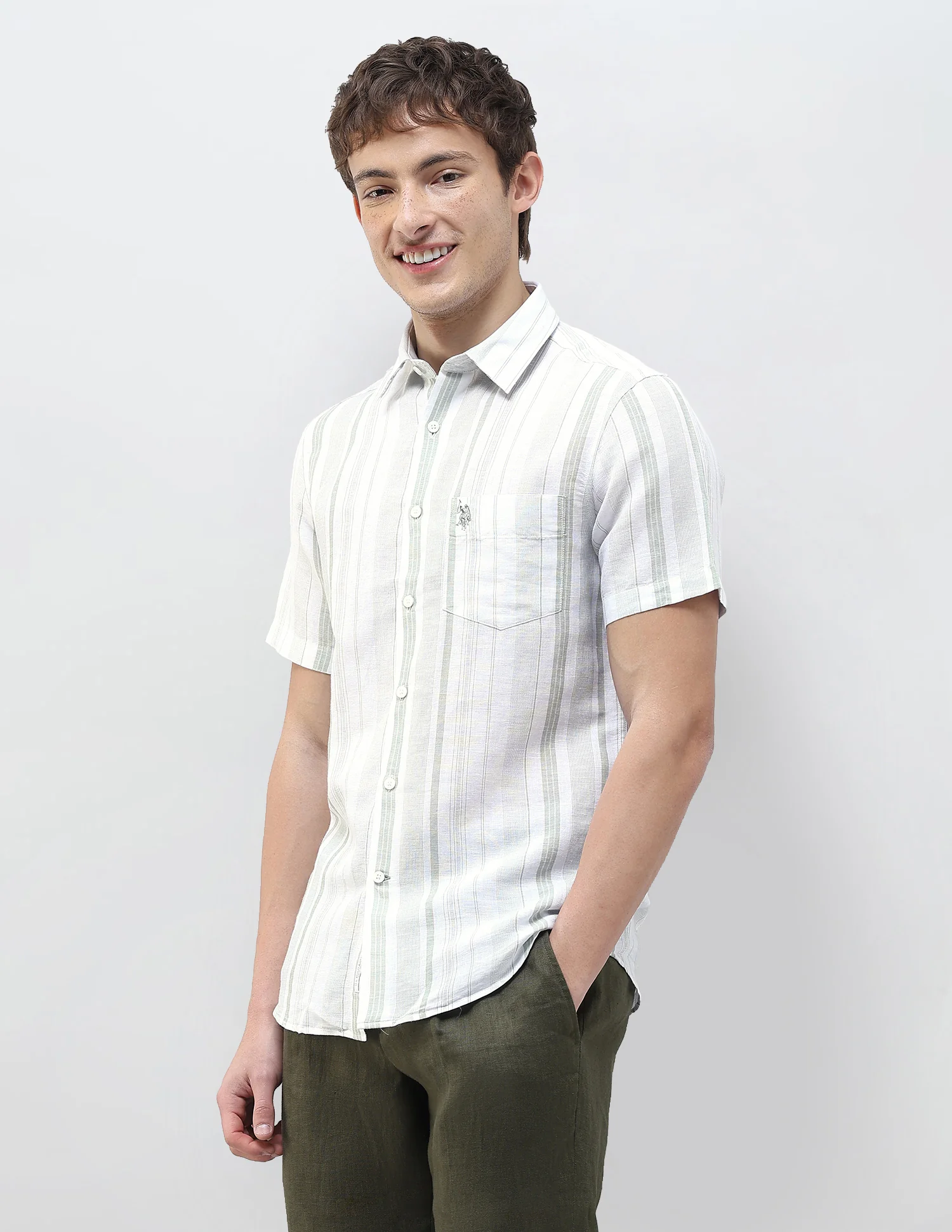 Vertical Striped Regular Fit Shirt - Image 4