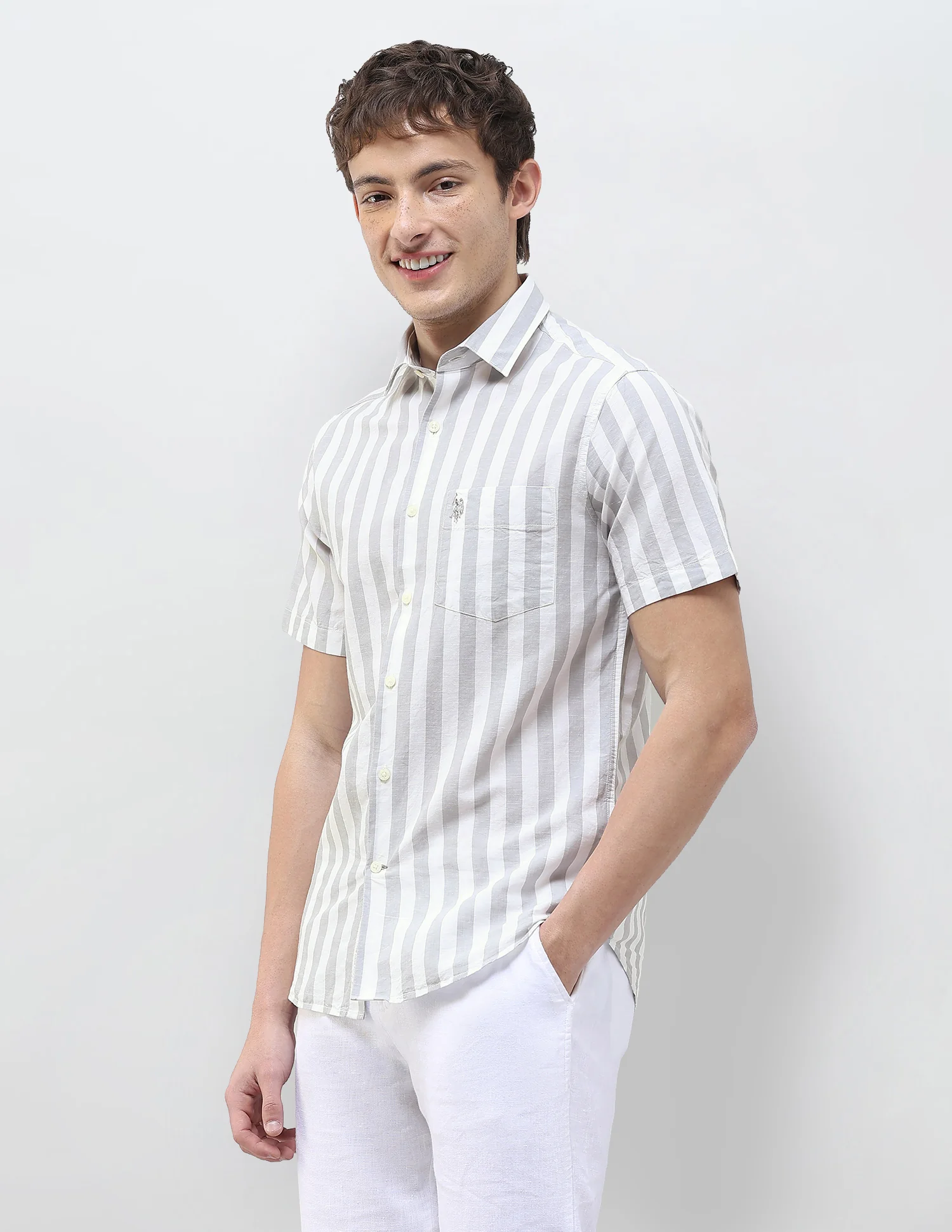 Vertical Striped Regular Fit Shirt - Image 4