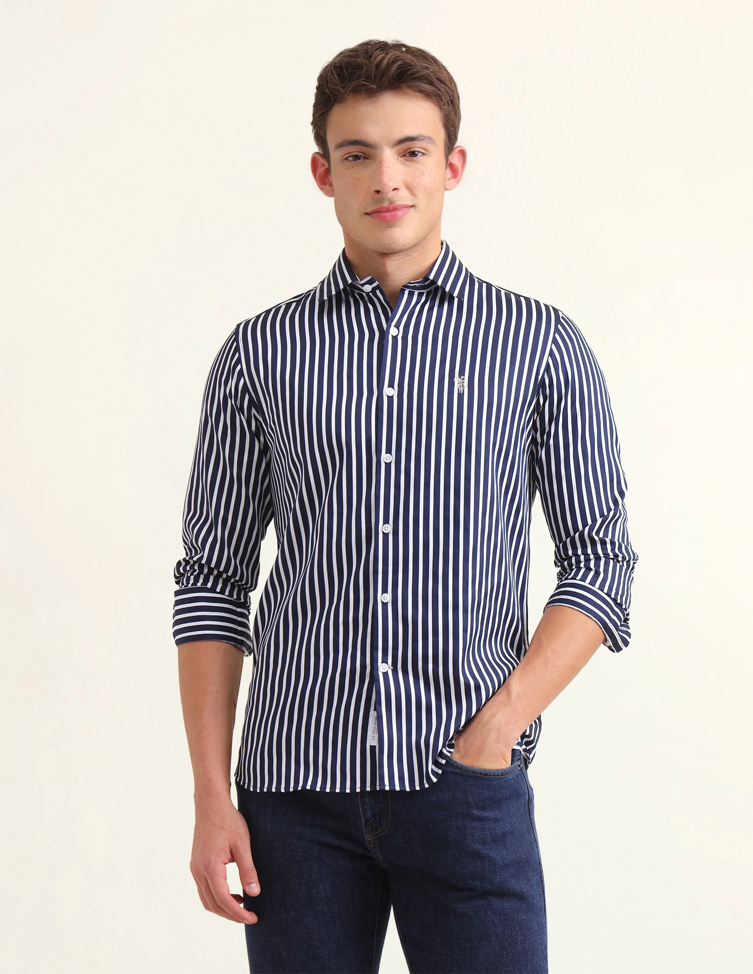 Vertical Striped Regular Fit Shirt - Image 6