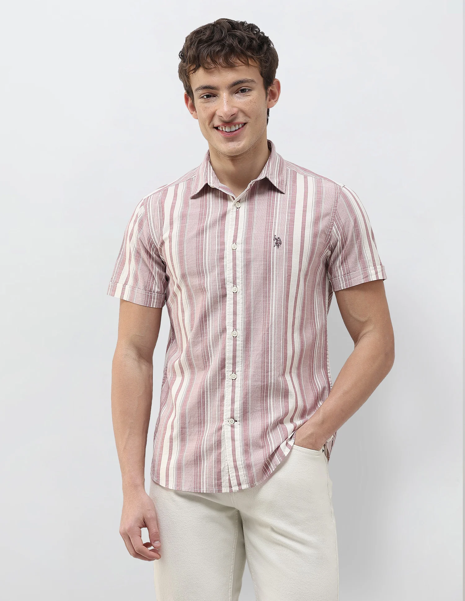 Vertical Striped Regular Fit Shirt - Image 6