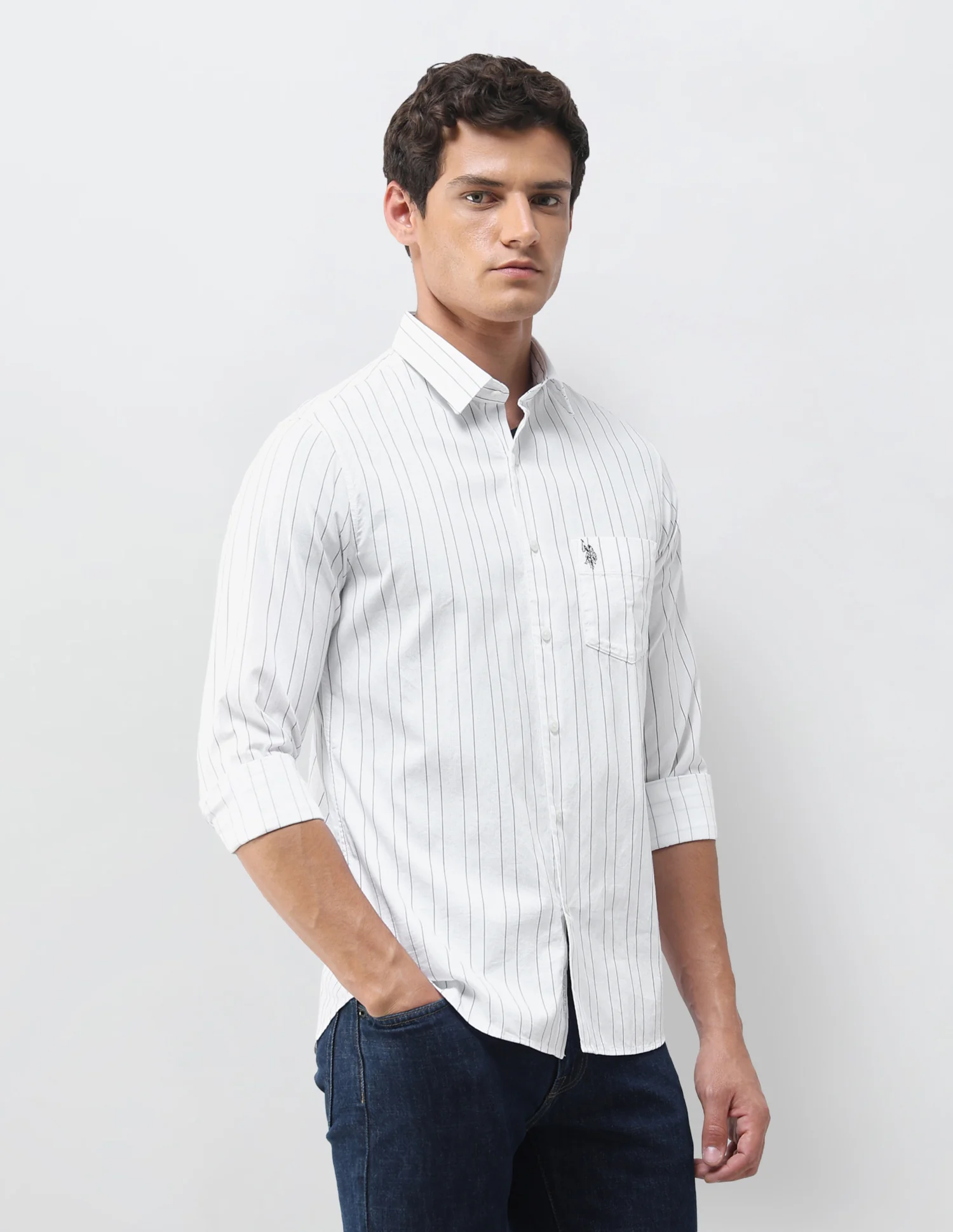 Vertical Striped Regular Fit Shirt - Image 4