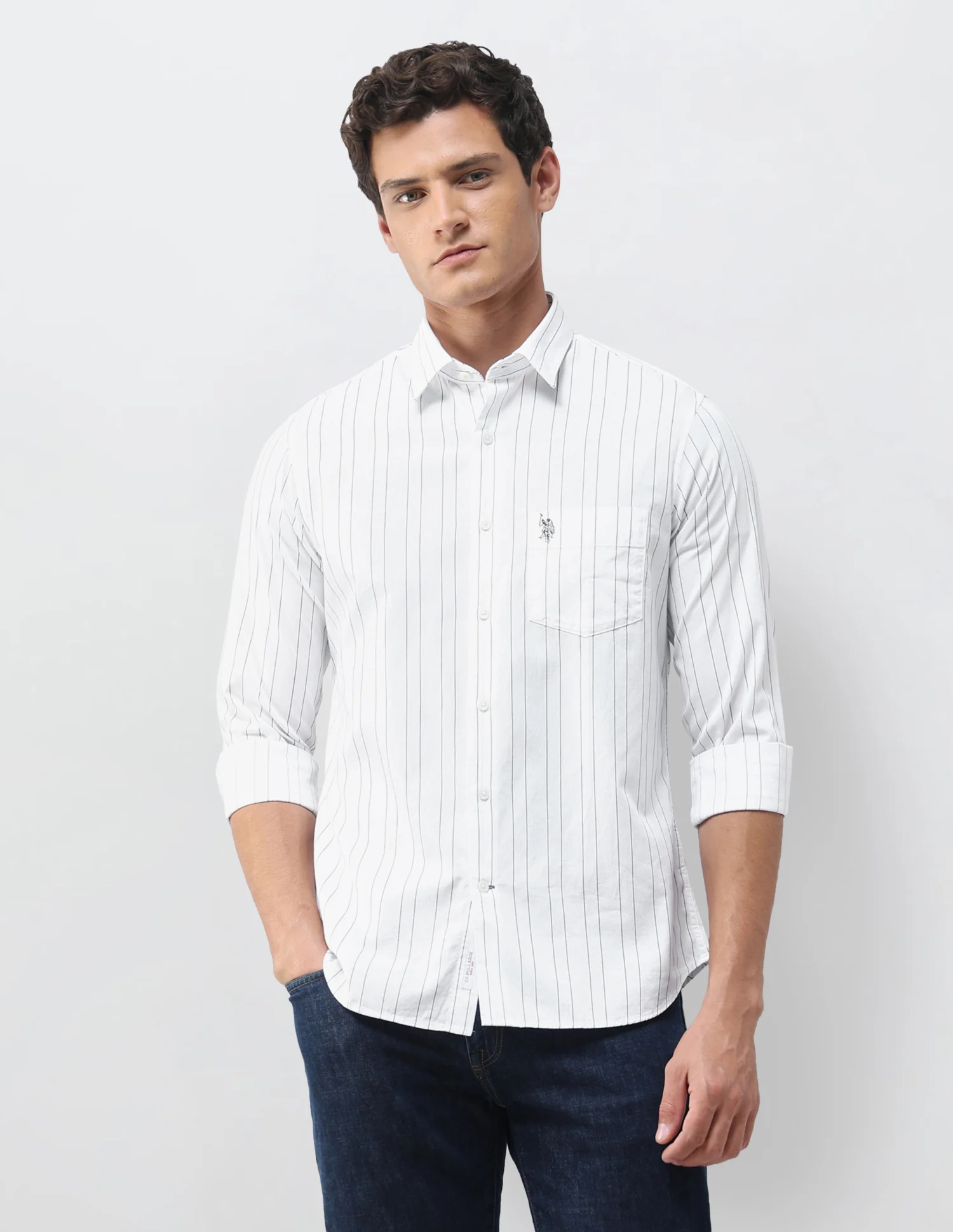 Vertical Striped Regular Fit Shirt - Image 6