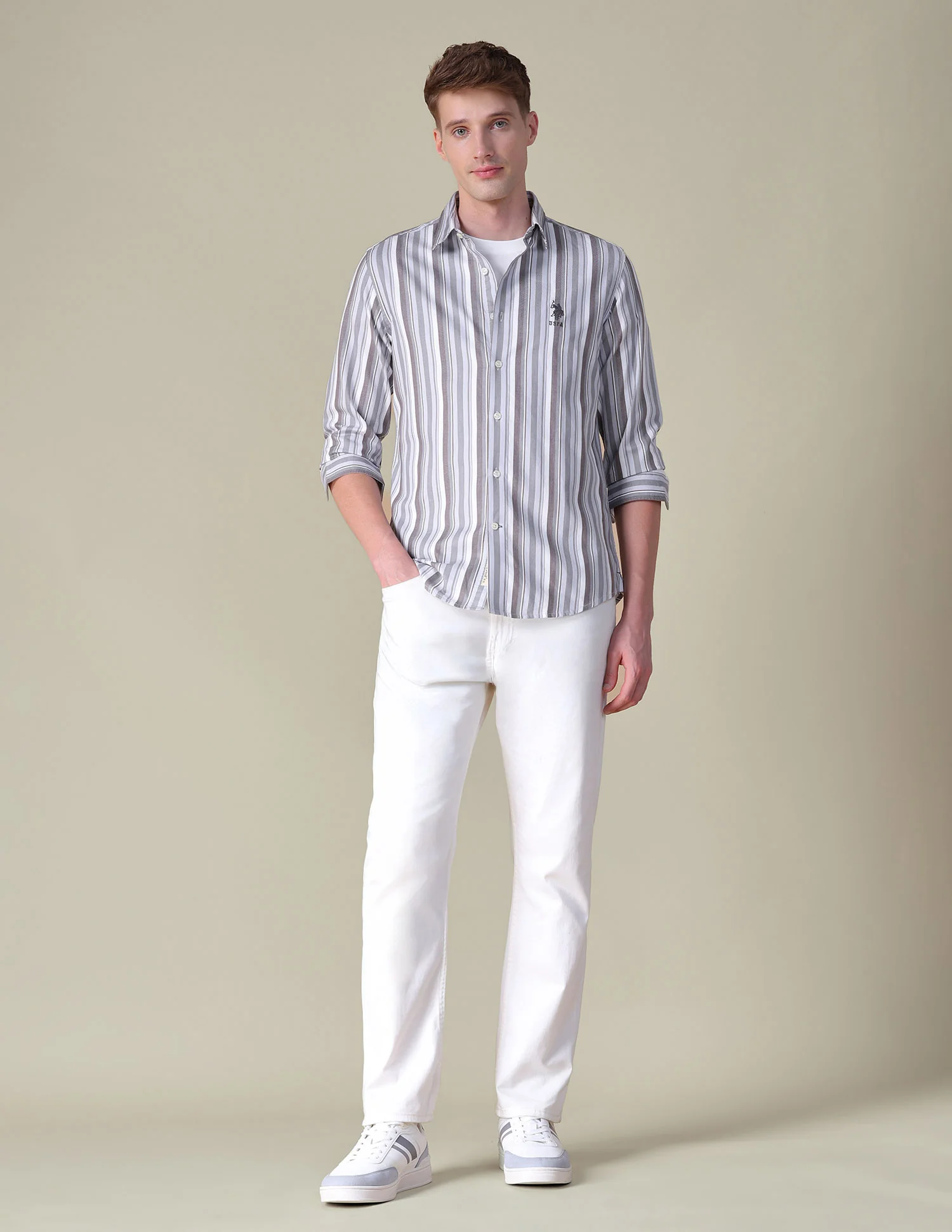 Vertical Striped Regular Fit Shirt - Image 3