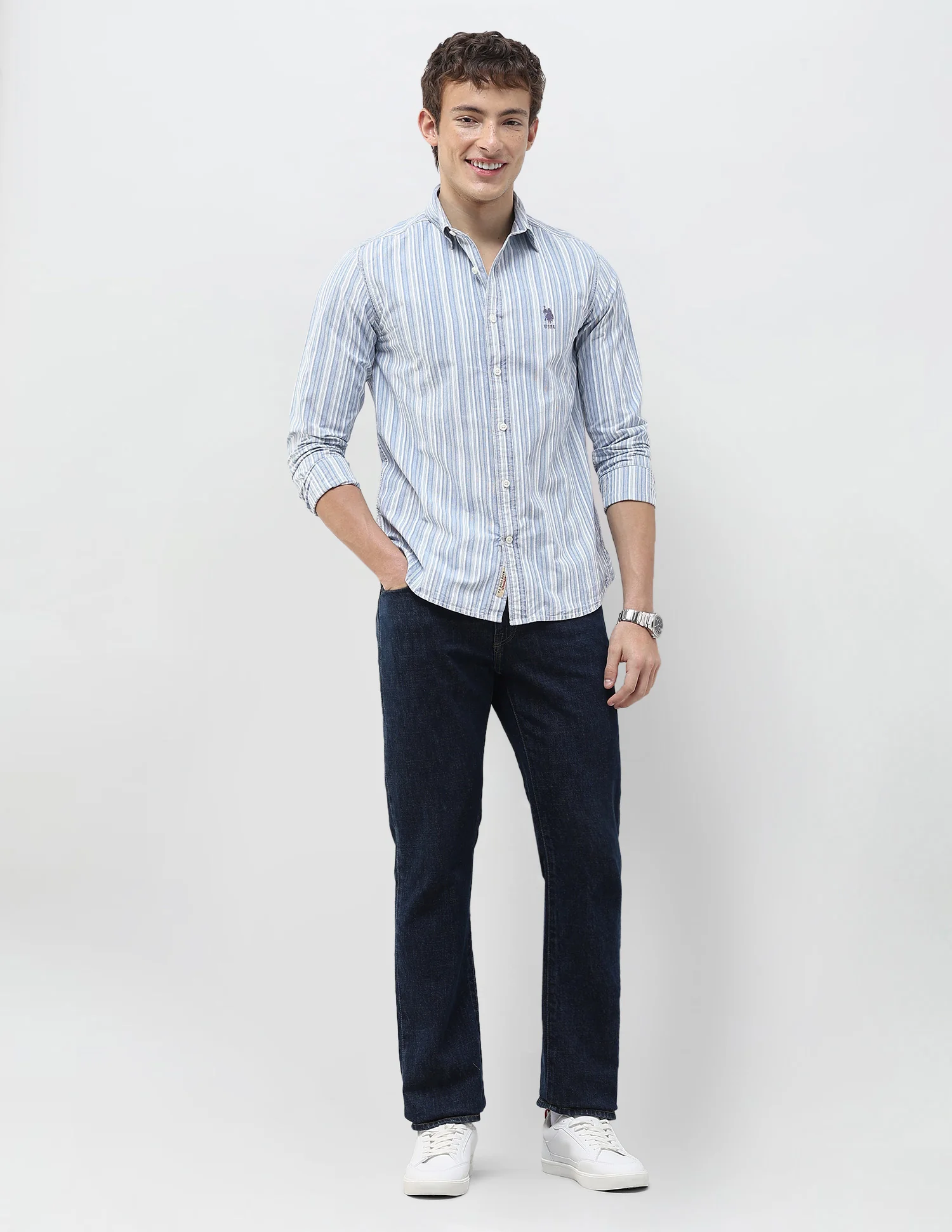 Vertical Striped Regular Fit Shirt - Image 3