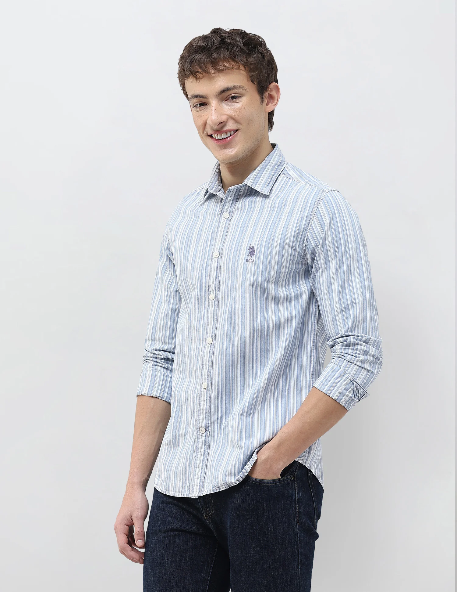 Vertical Striped Regular Fit Shirt - Image 4