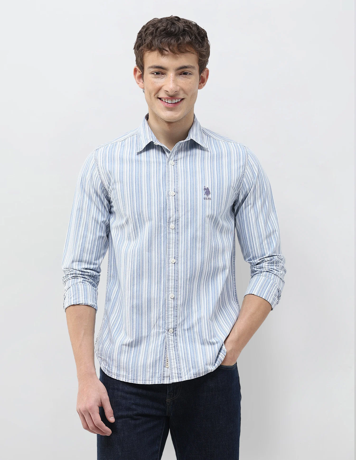 Vertical Striped Regular Fit Shirt - Image 6
