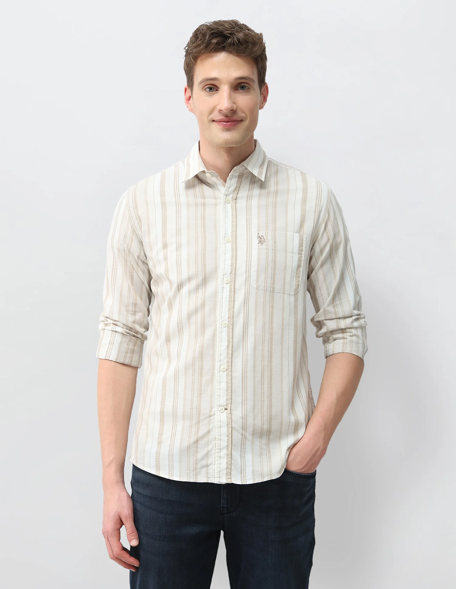 Vertical Striped Regular Fit Shirt - Image 6