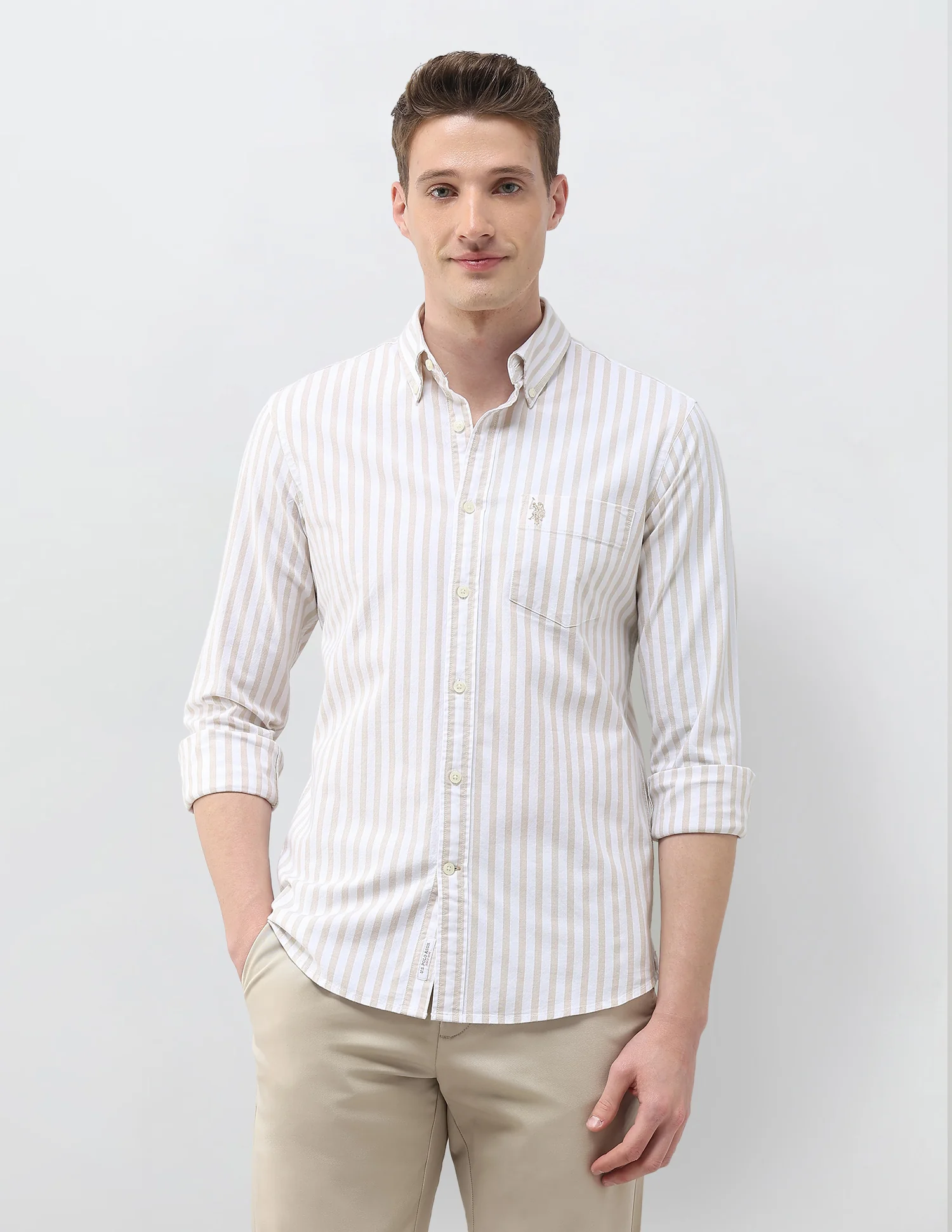 Vertical Striped Regular Fit Shirt - Image 6