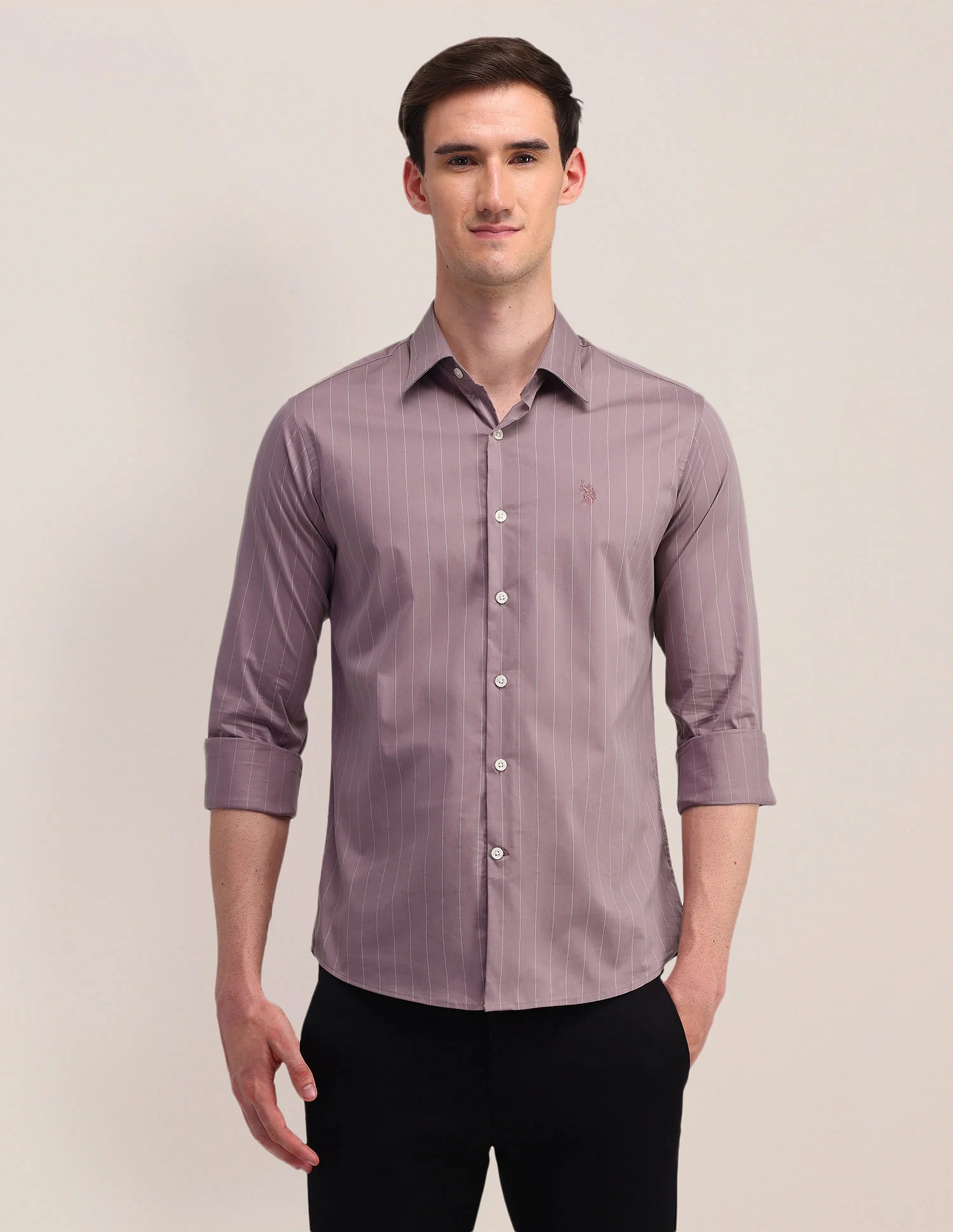 Vertical Striped Regular Fit Shirt - Image 6