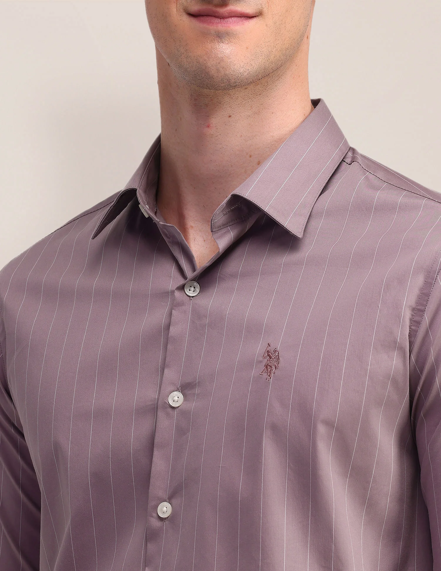 Vertical Striped Regular Fit Shirt - Image 7