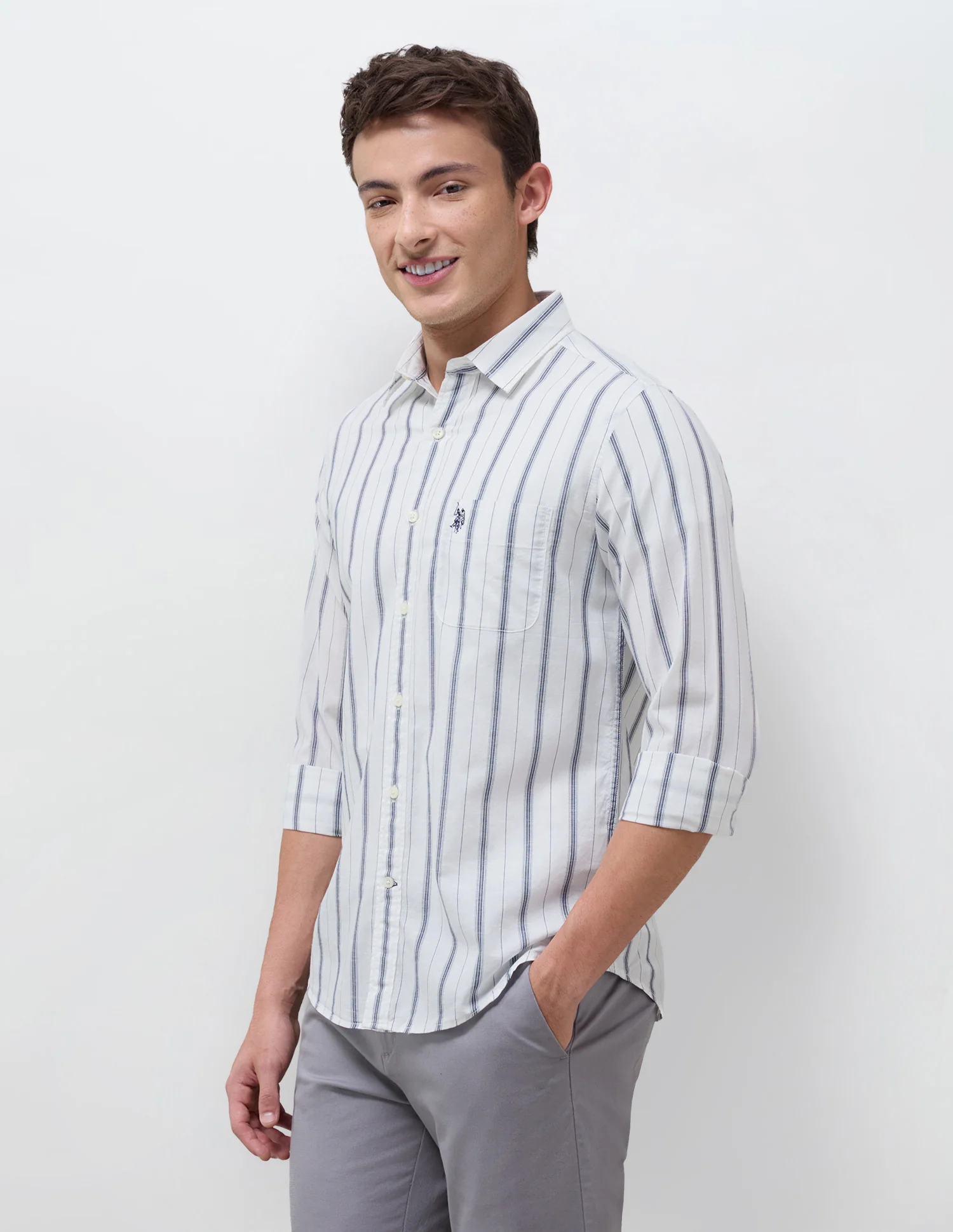 Vertical Striped Regular Fit Shirt - Image 4