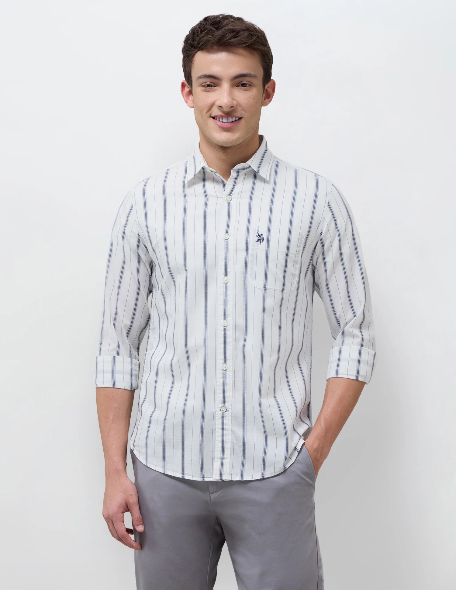 Vertical Striped Regular Fit Shirt - Image 6