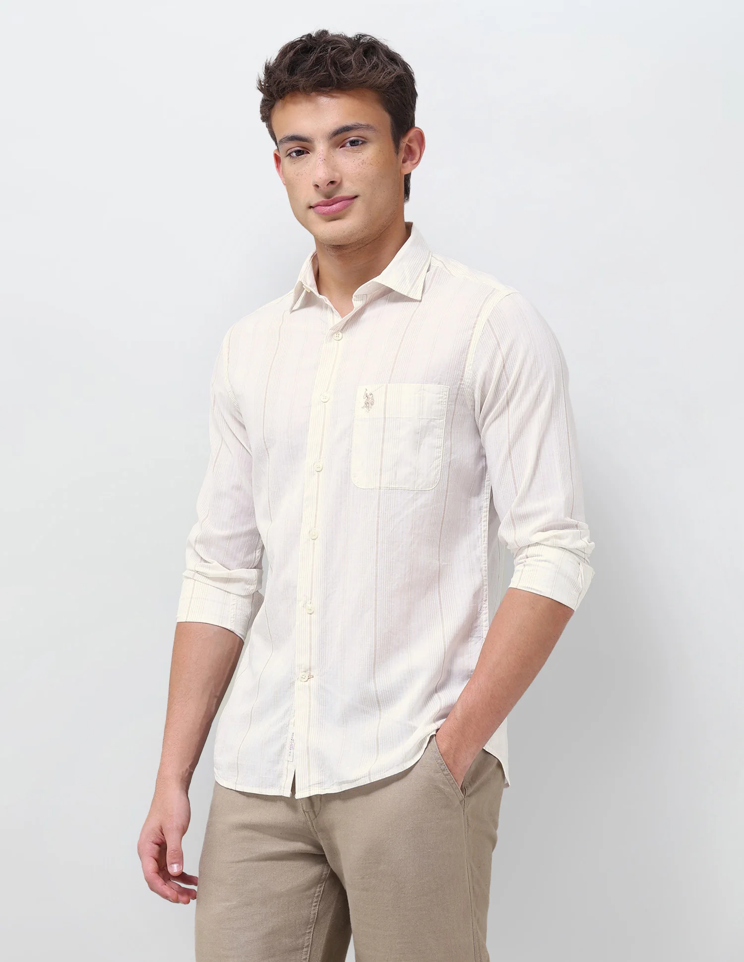Vertical Striped Regular Fit Shirt - Image 4