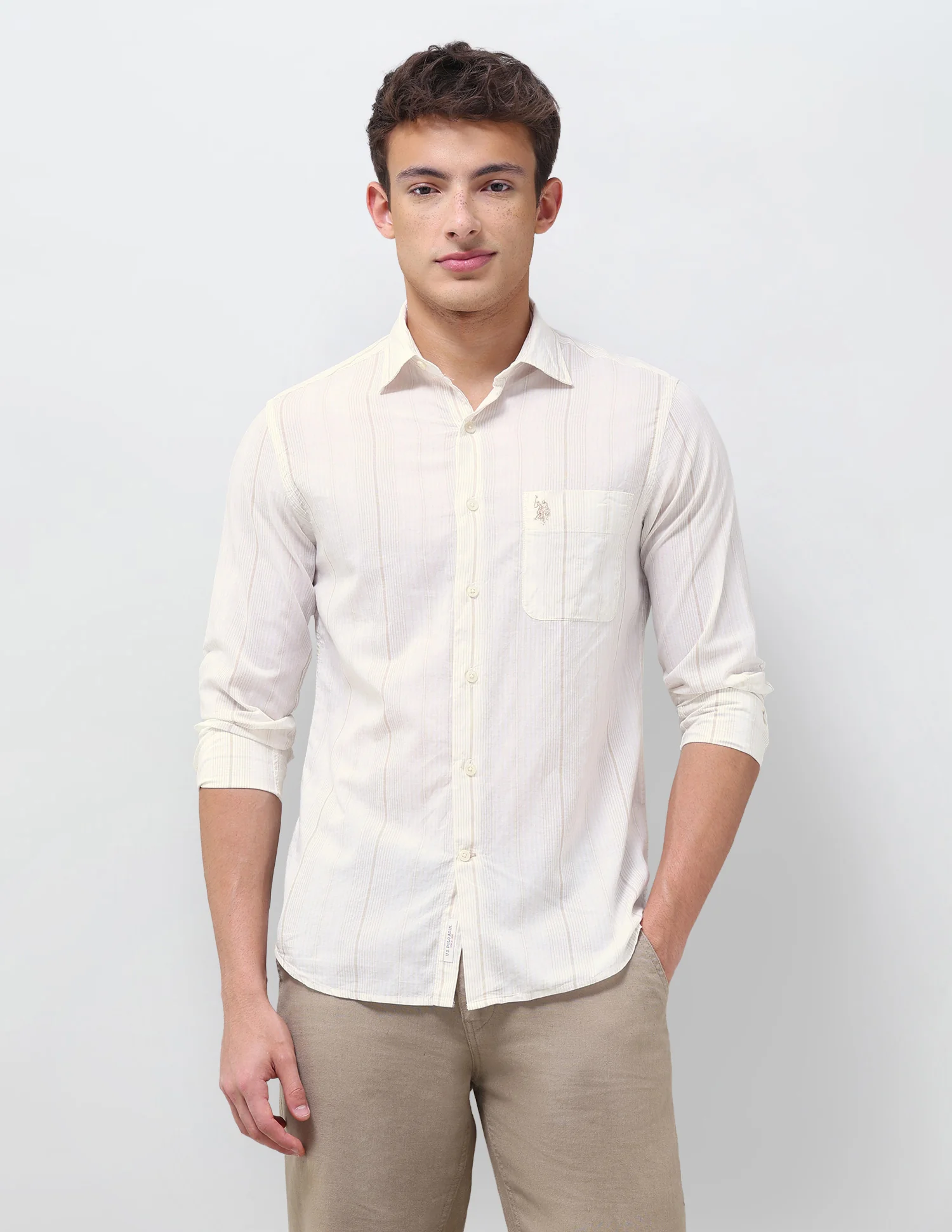 Vertical Striped Regular Fit Shirt - Image 6