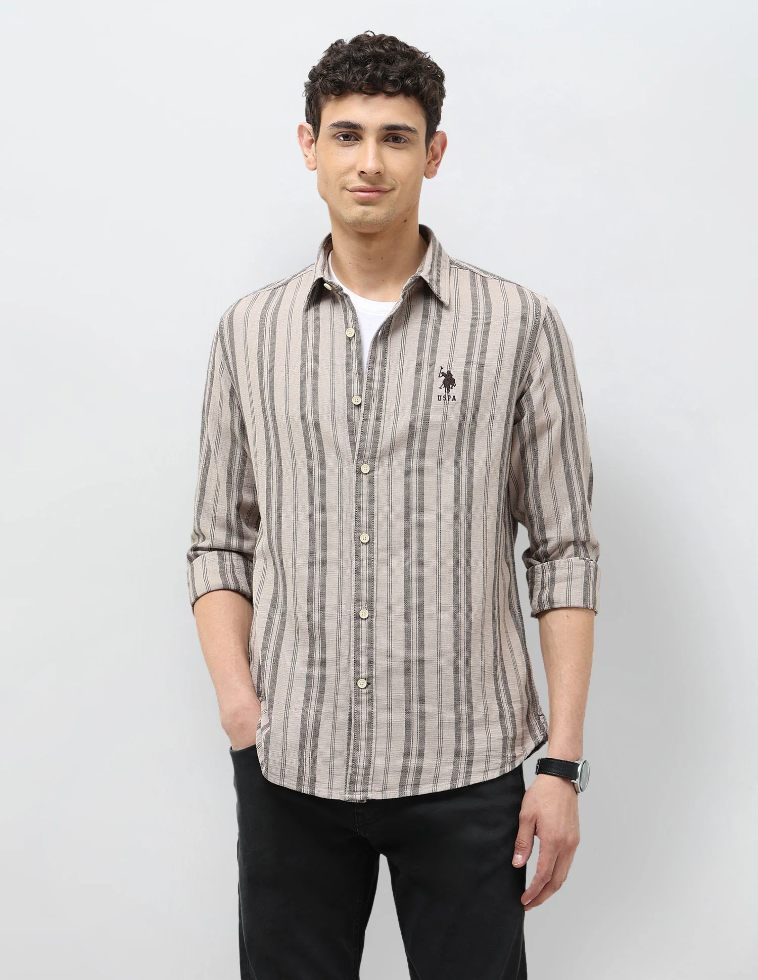 Vertical Striped Regular Fit Shirt