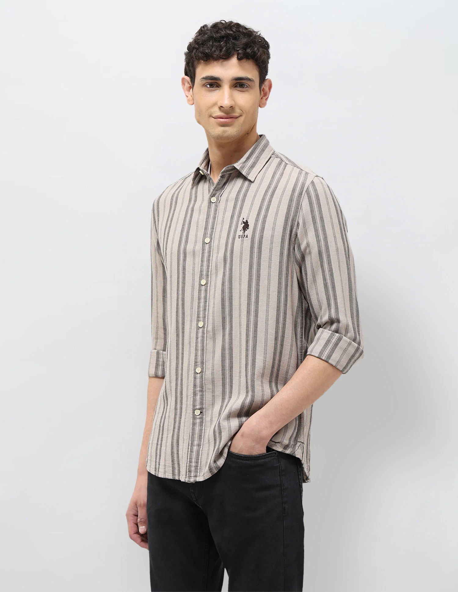 Vertical Striped Regular Fit Shirt - Image 4