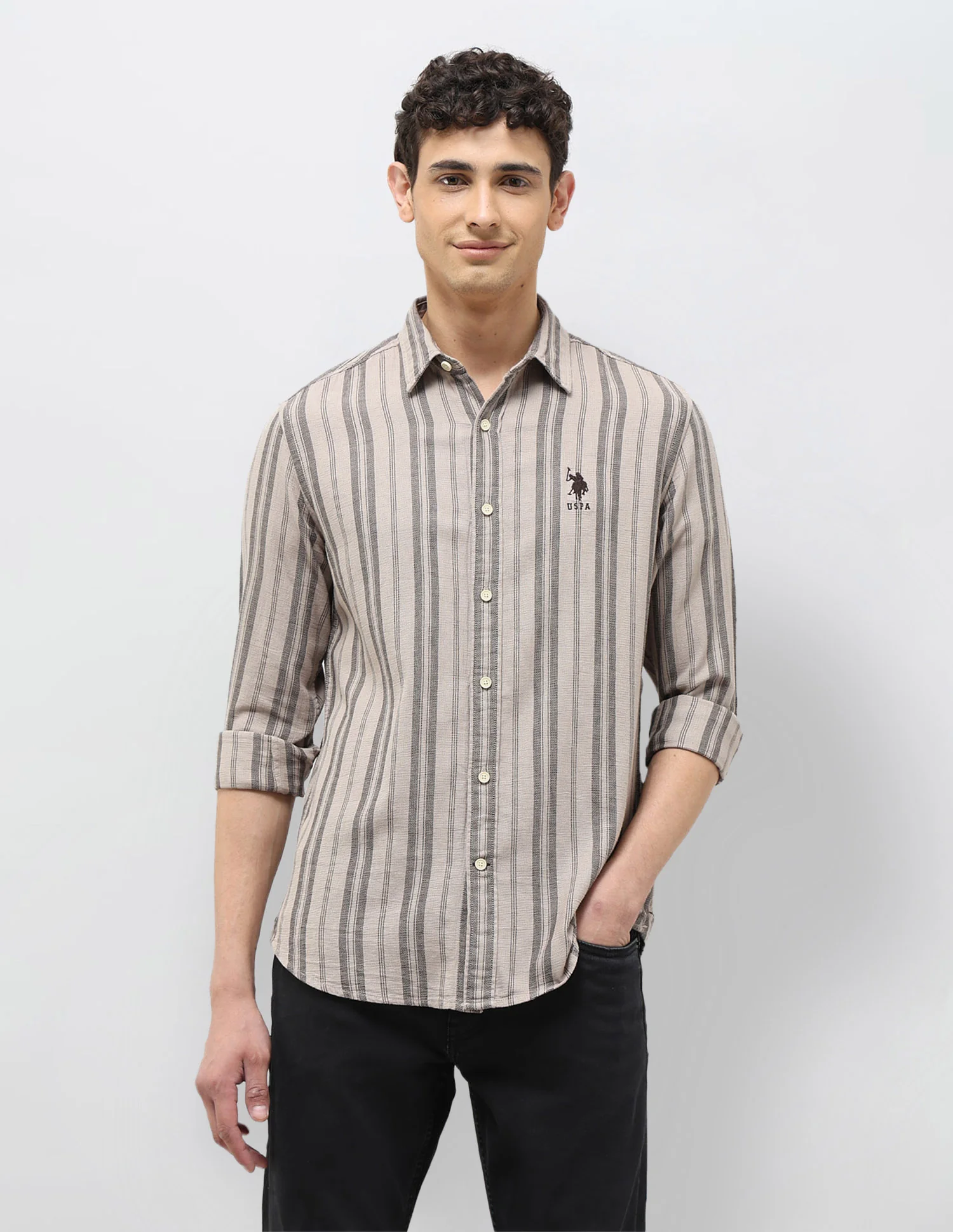 Vertical Striped Regular Fit Shirt - Image 6