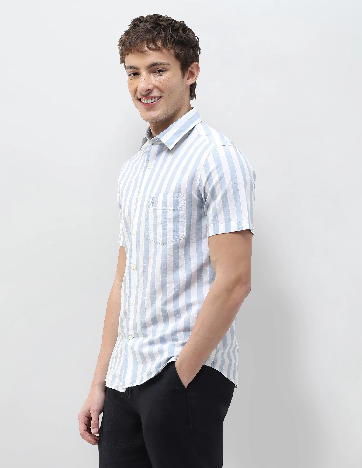 Vertical Striped Regular Fit Shirt - Image 4