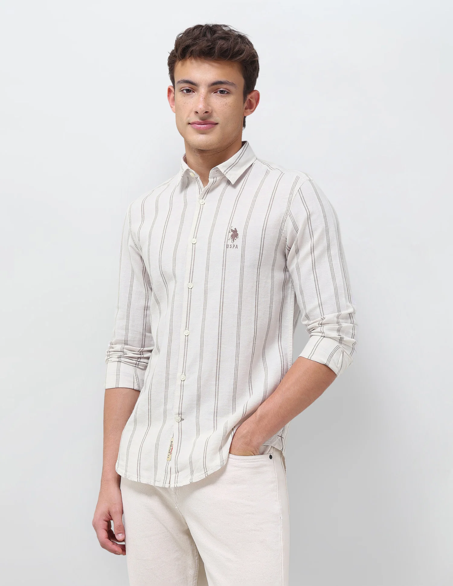 Vertical Striped Regular Fit Shirt - Image 4