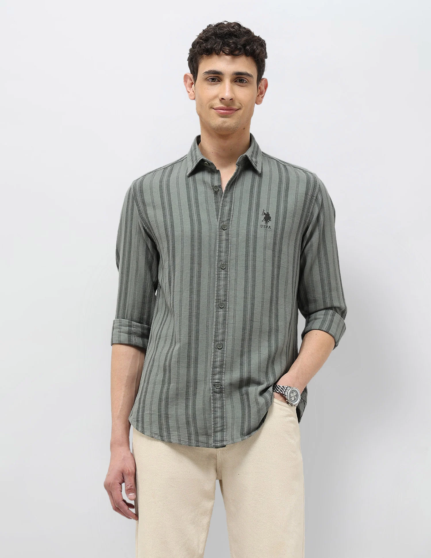 Vertical Striped Regular Fit Shirt