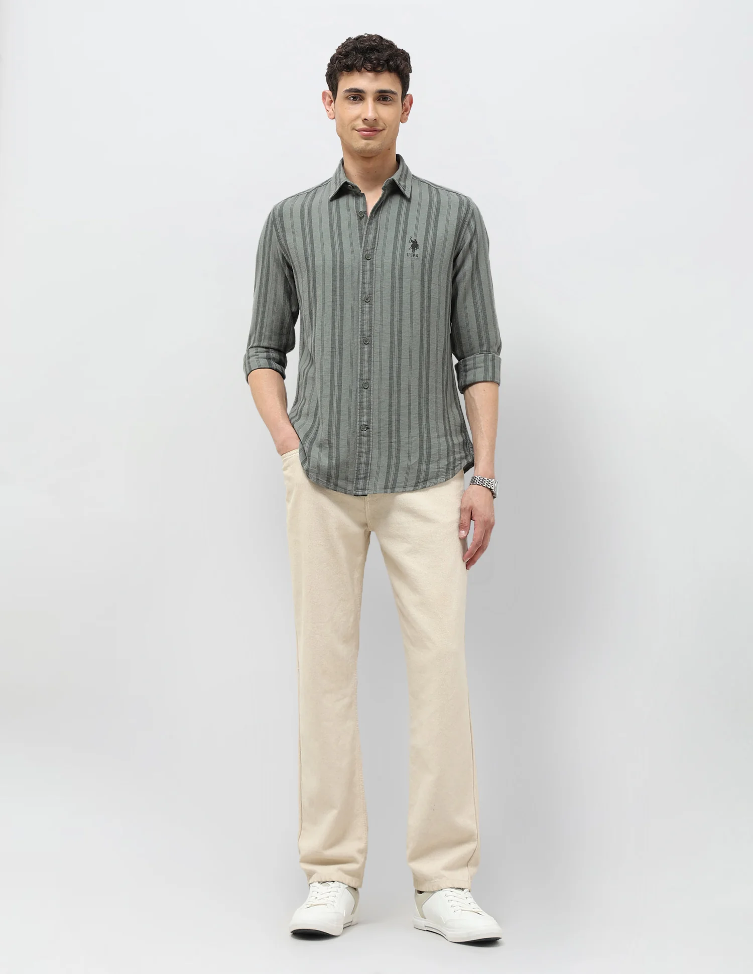 Vertical Striped Regular Fit Shirt - Image 3