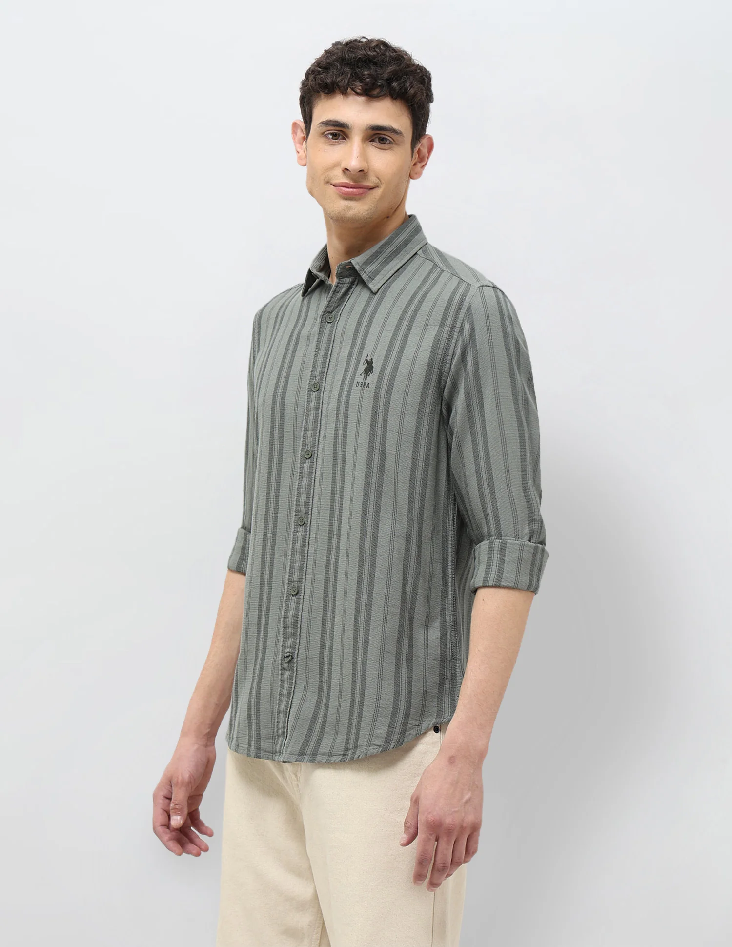 Vertical Striped Regular Fit Shirt - Image 4