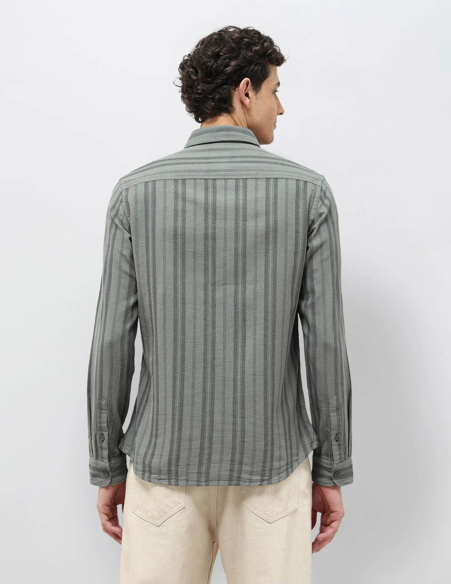 Vertical Striped Regular Fit Shirt - Image 5