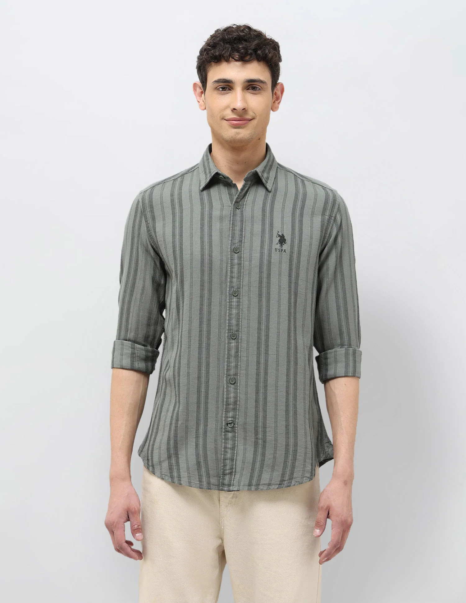 Vertical Striped Regular Fit Shirt - Image 6